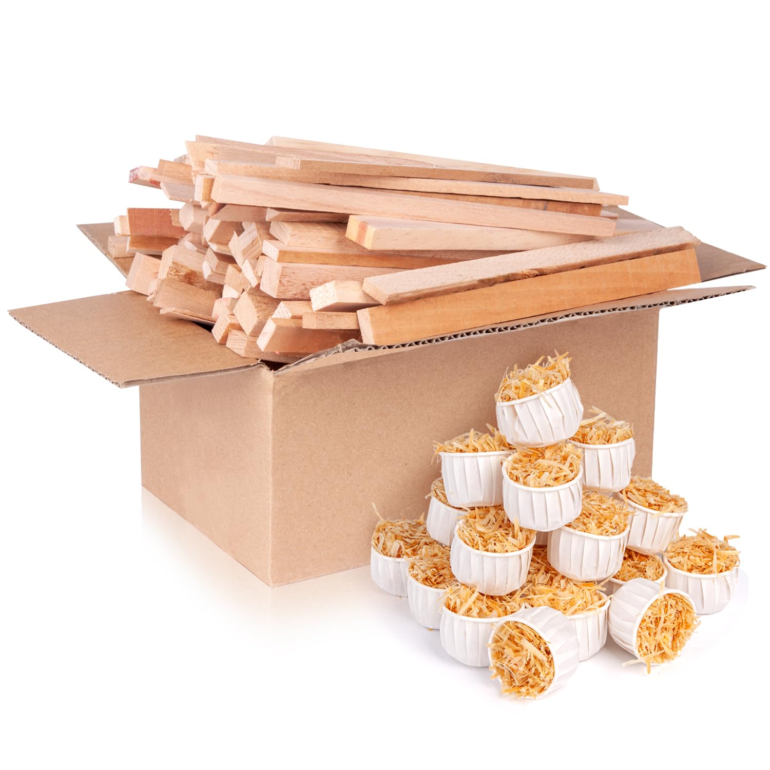 KINSPORY 24-Pack Fire Starters and 0.8~1kg Fatwood Firestarter Sticks, Burning 10 Minutes+ Charcoal Starters, Fire Starter for Campfires, Outdoor Grill, Camping Essentials, Fire Pit, BBQ, Fireplace