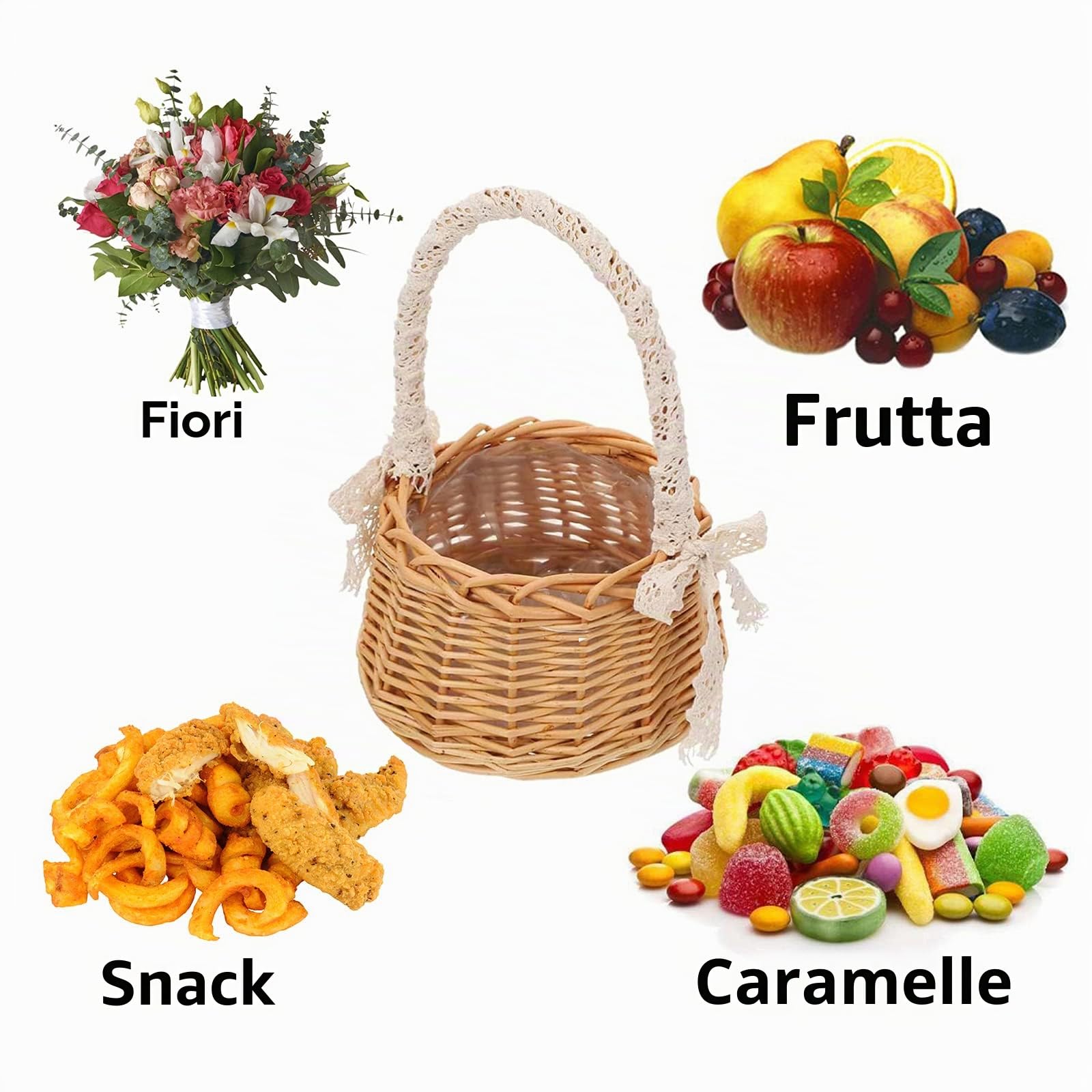 Cesto Di Vimini Per Fiori In Rattan Cestino Con Vaso Di Fiori Cesto Fatto a Mano Cestini Per Matrimoni Per La Decorazione Della Tavola Di Nozze Decorazione In Stile Country
