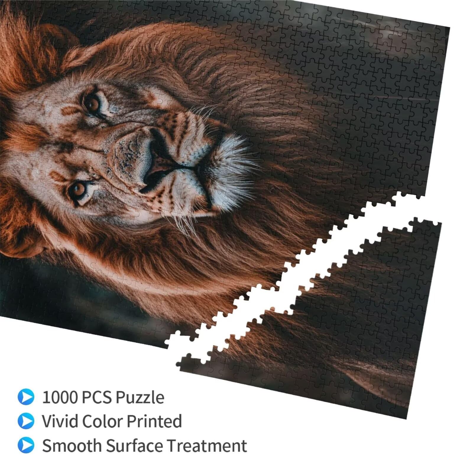 Puzzle 2000 Pieces Lion Grand Puzzle Classiques en Bois pour Adultes, Jeux Amusants/Colorés/Impossible/Difficiles, Cadeau d'anniversaire de Festivals pour la Famille Amis Cadeaux, Animal M-1799
