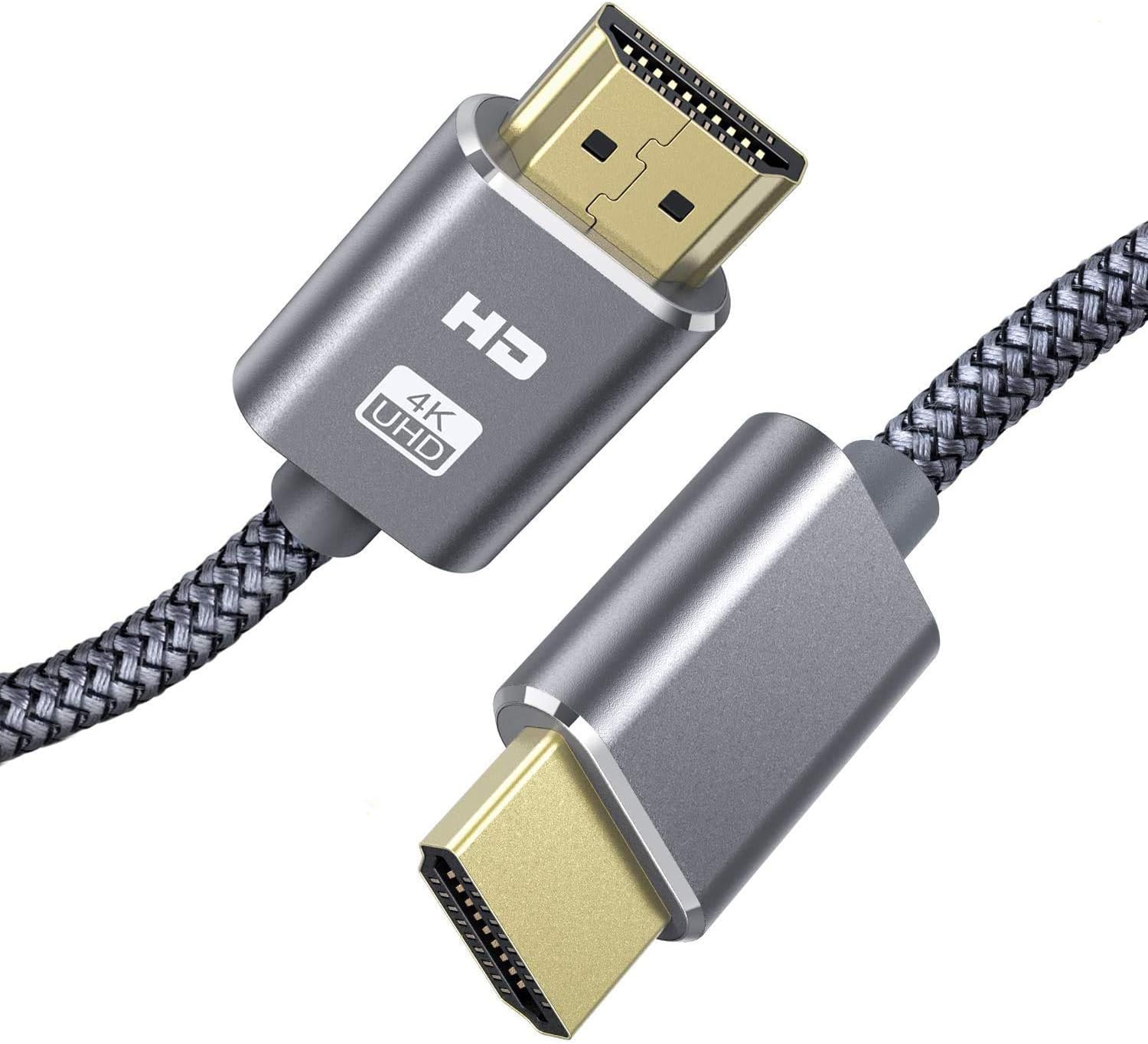 HDMI Cable 4K 2M Hdmi Cable 2.0 High Speed Braided hdmi Cable 18Gbps 60HZ HDR ARC 2.0/1.4a,4D,3D,2160P, 1080P Ethernet Compatible for UHD TV, Monitor, Computer, Xbox, PS4, Blu,Audio Return-Grey