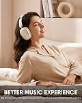 Wentronic Y02 Active Noise Cancelling Headphones,Wireless Over-Ear Bluetooth 5.4 Headphones with Microphone, 60H Playtime, Hi-Res Audio, Big Bass, Foldable Lightweight for Travel Home Office,Starlight