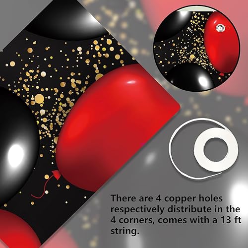 Miniatura 7 de Cartel de feliz cumpleaños 28 color rojo y negro, decoración temática de globos para niñas y mujeres, princesas de 28 años, fiesta de cumpleaños,