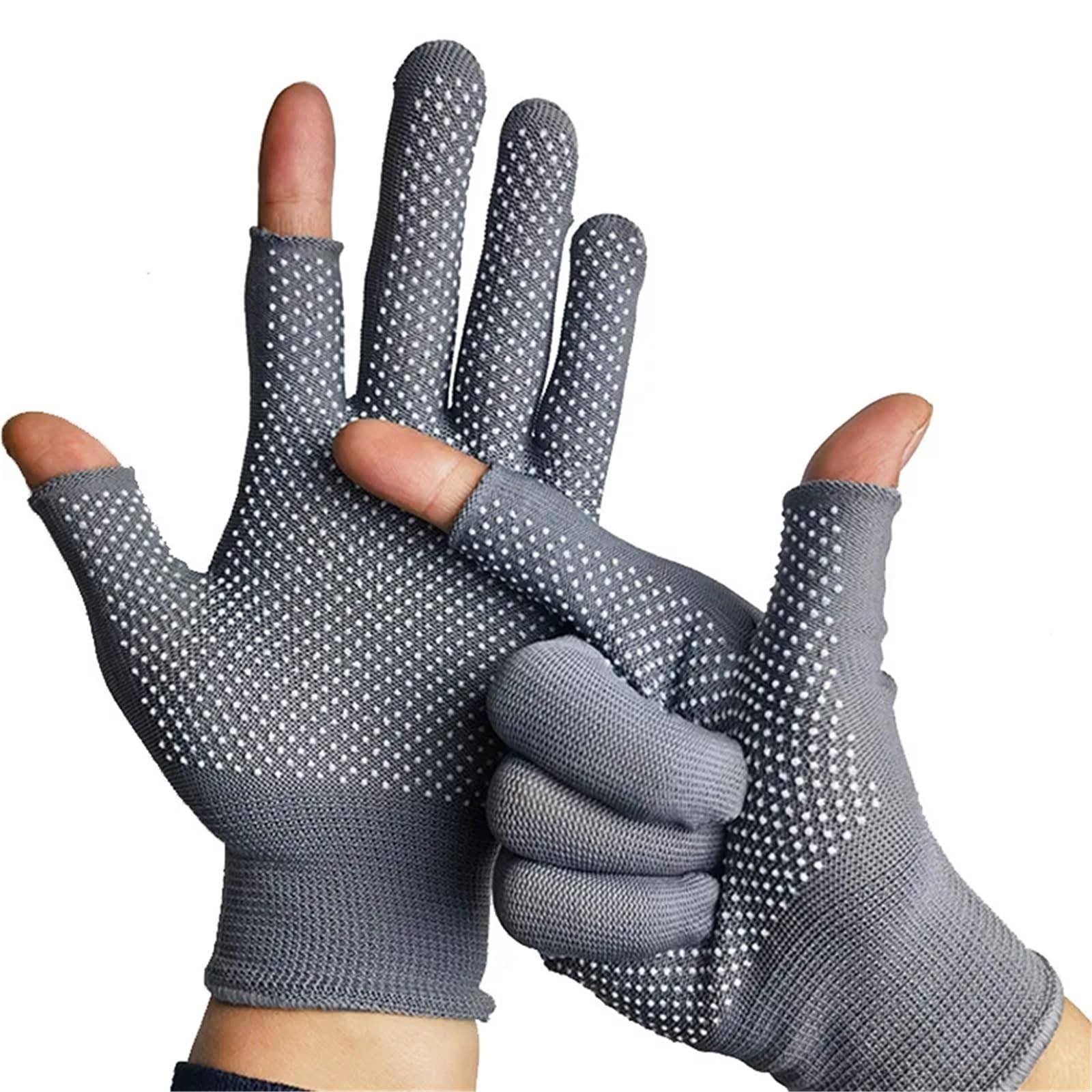Guantes De Nailon 1/5/10 pares de guantes ciclismo antideslizantes pantalla táctil medio dedo Nylon verano al aire libre Fitness transpirable motocicleta(Black B 10Pairs)
