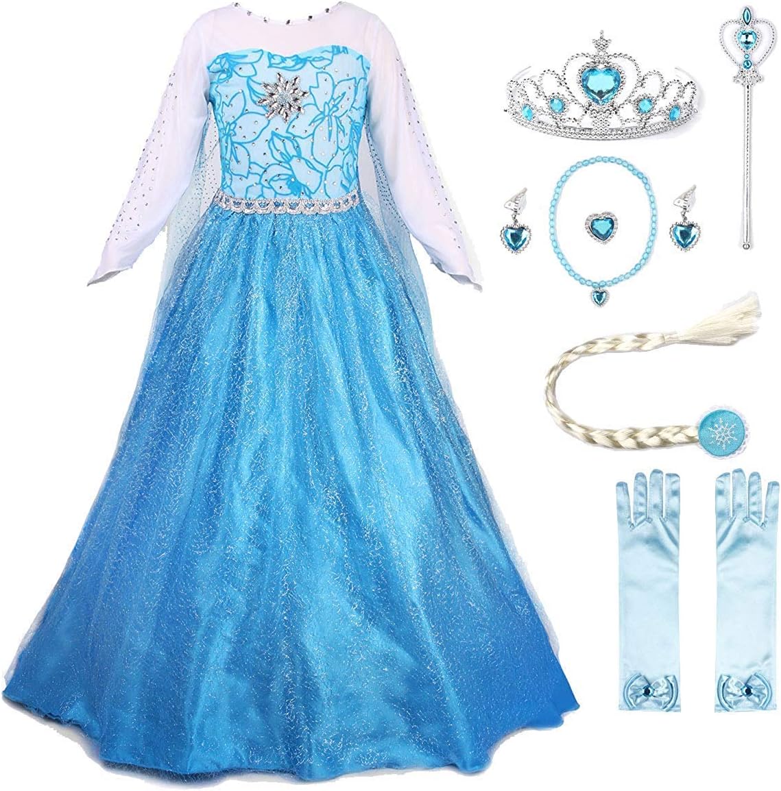 JerrisApparel Snow Party Dress Queen Costume Princess Cosplay Dress Up