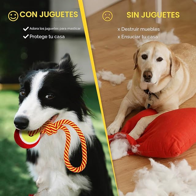 Foto 7 de 8 de Nobleza - Cuerda de Juguete para Perros 2 Pack, beneficiosa para la Salud Mental del Perro,la Salud Dental…