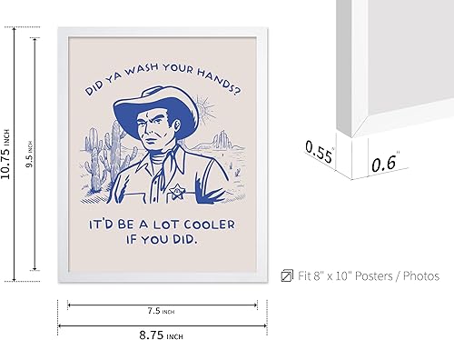 Miniatura 3 de Poster Master Blue Did Ya - Póster con estampado de vaquero retro, arte occidental, arte moderno, decoración humorística de pared de baño, divertida