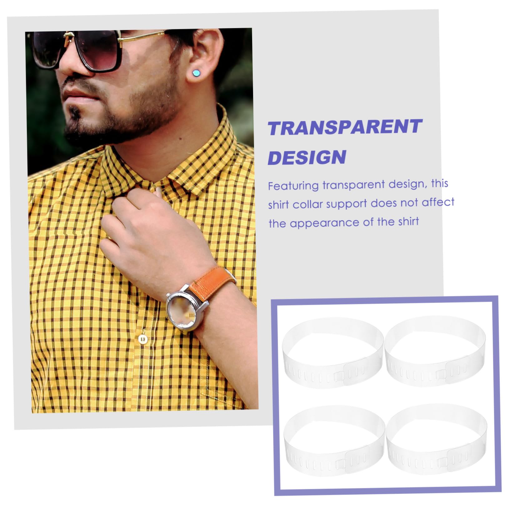 Healvian 100piezas Collar De Pvc Transparente Para Camisas De Varillas De Plástico Para Fijación De Cuello Soporte Para Cuello De Camisa Para Hombre