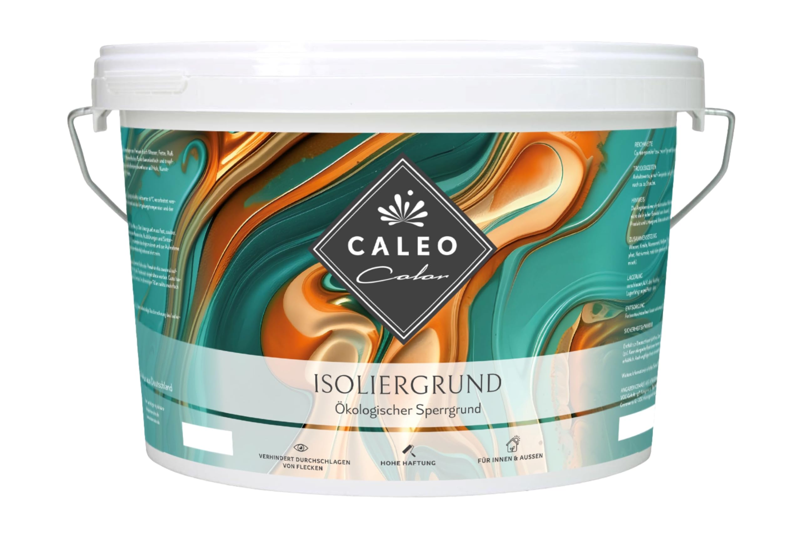 Caleo Color Isoliergrund 0,75 Liter - verhindert das Durchschlagen von Wasserflecken, Ruß, Nikotin, Teer & Co. auch als Voranstrich auf Glas und Metall
