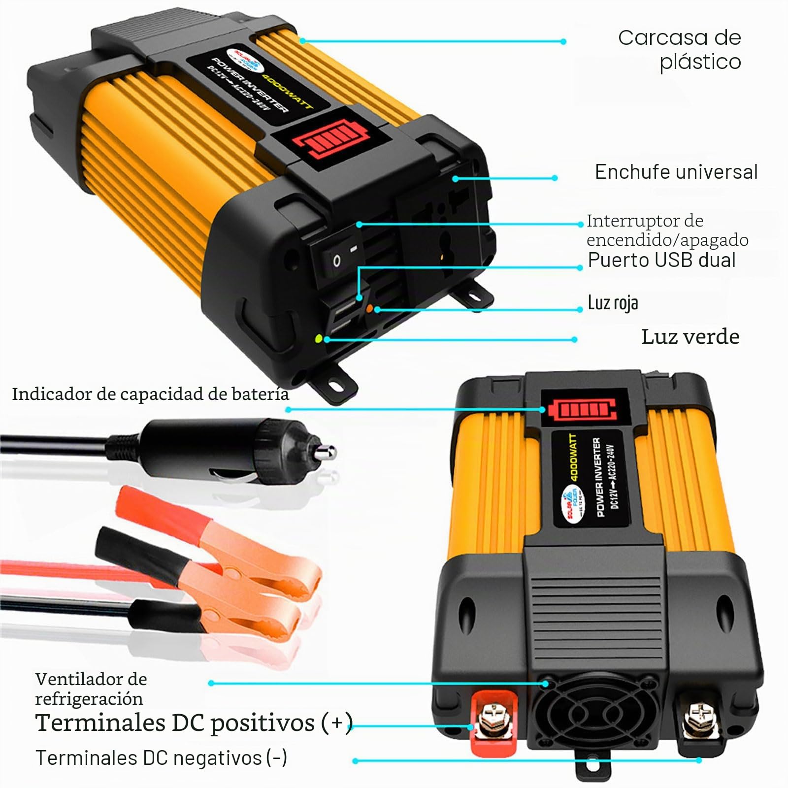Kit de Panel Solar monocristalino de 4000 W, 110 V-220 V, con Controlador Inteligente de 30 A, Sistema de Respaldo for RV/casa, Pantalla LED(220V)