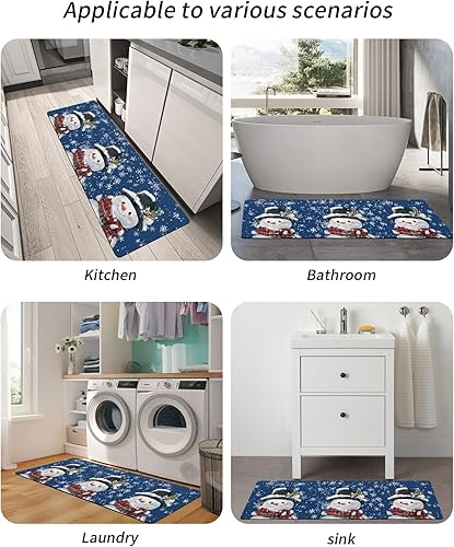 Miniatura 6 de Tapete de baño de Navidad para bañera, antideslizante, de secado rápido y absorbente, tierra de diatomeas, fregadero de cocina, lavable, tapete de