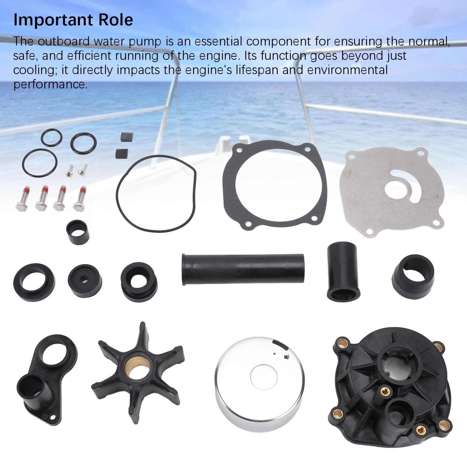 Jiawu Kit di Riparazione della Girante per Pompa Dell'acqua Efficiente 5001595 Sostituzione per Motore Fuoribordo 90-300 CV per Appassionati di Marine 1 Set