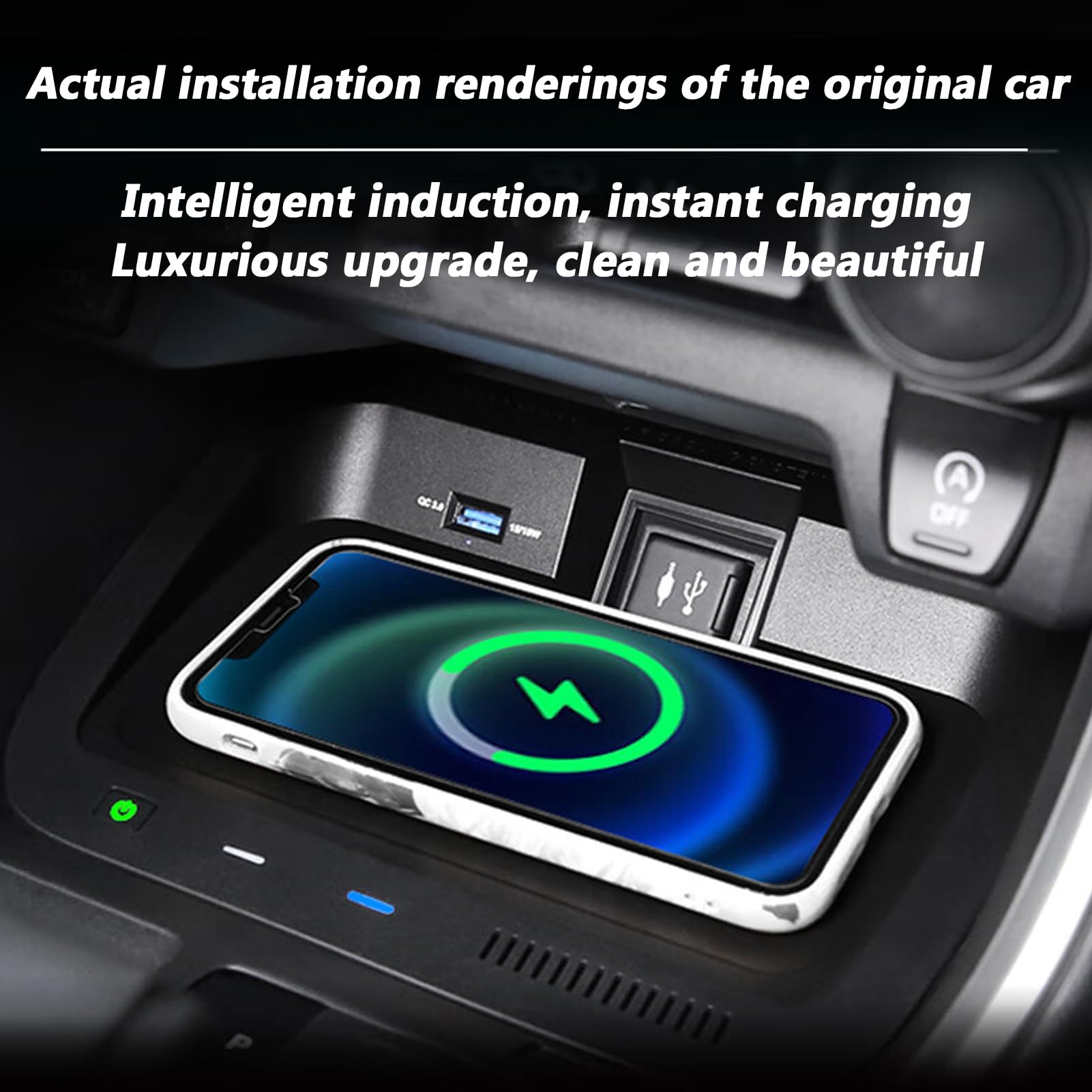 Nuovo Caricabatterie Wireless per Auto,per Toyota RAV4/Wildlander XA50 2020 2021 2022 2023,Tappetino Di Ricarica Wireless Veloce per Telefono Da 15W