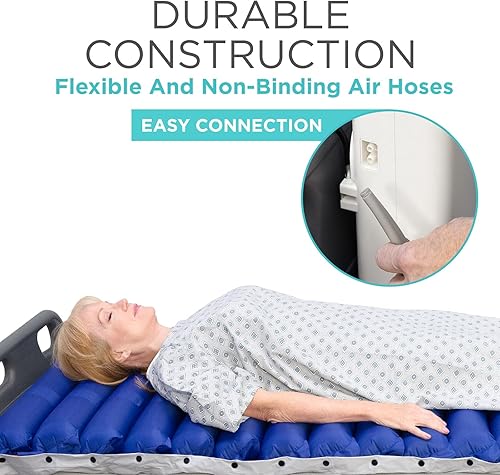 Miniatura 8 de Vive Colchón de presión alterna de 5 pulgadas, almohadilla de aire para úlceras, prevención de úlceras, tratamiento postrado en cama, funda