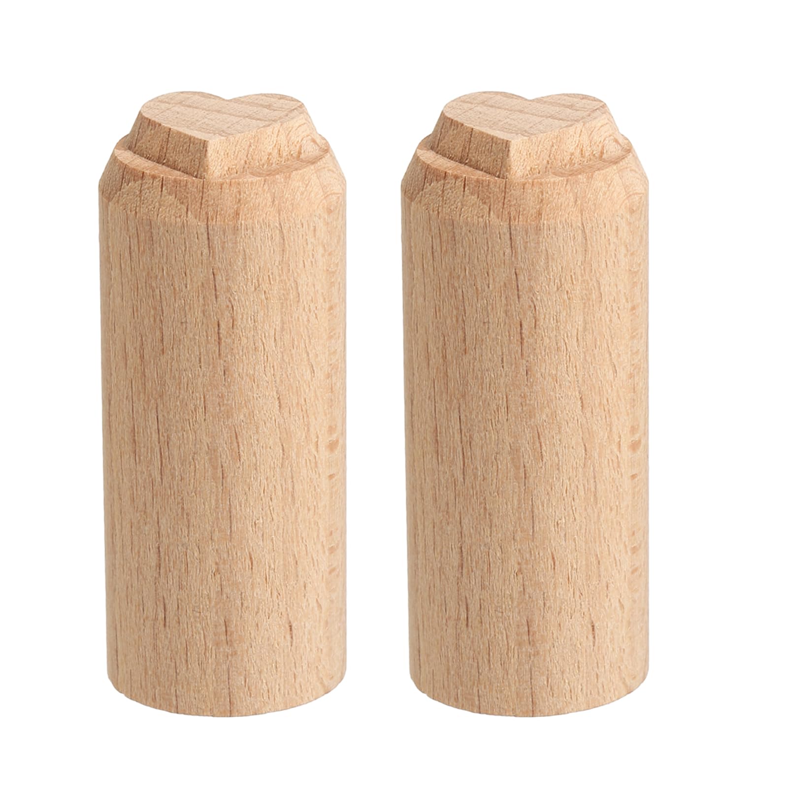 sourcing map 2pcs Wood Pottery Tools Stamps 0.8" Dia 2" Length Wood Block Print Stamps Heart Pattern for Cookie Cake Dessert