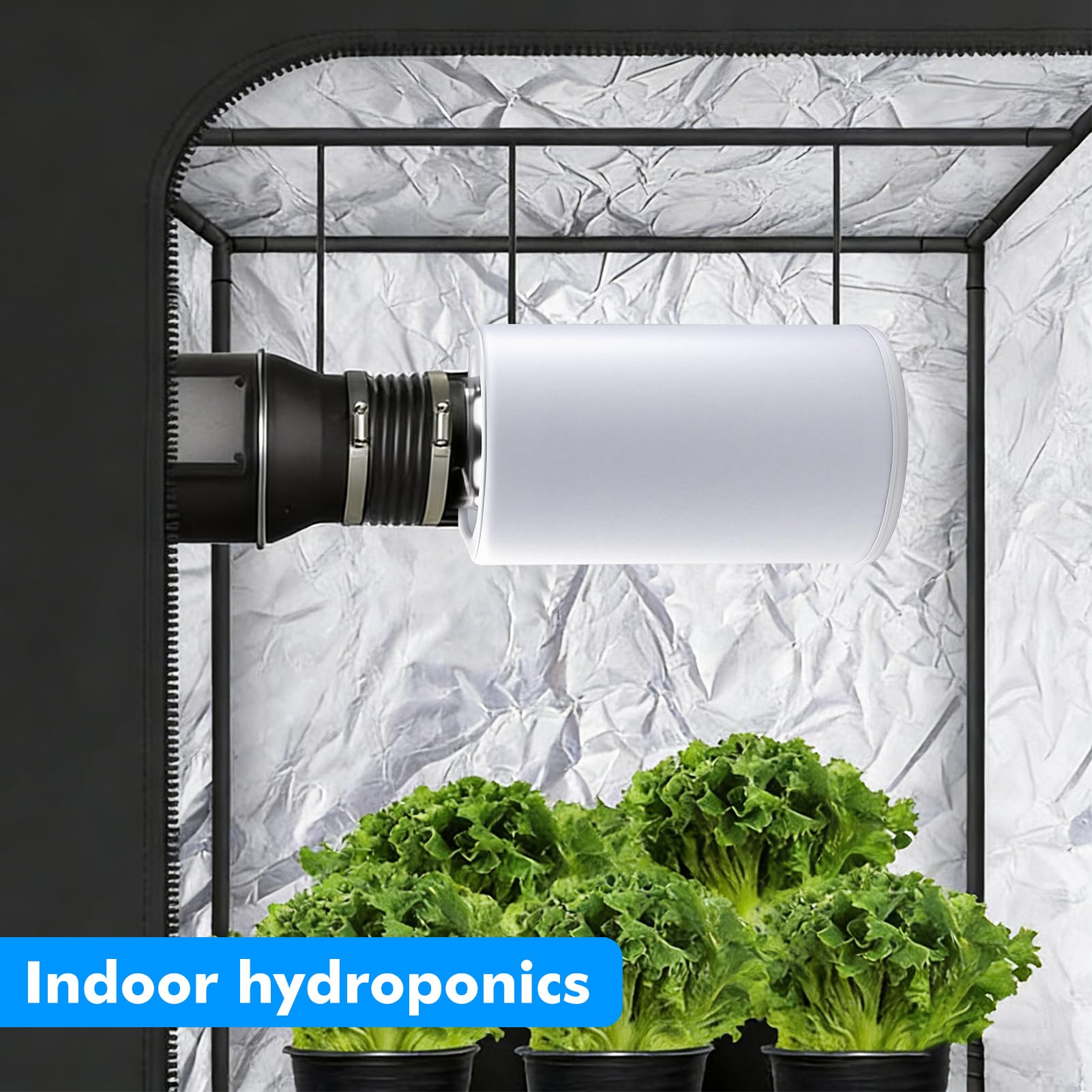 Filtro de Carbón Activo 100mm con Cuerda,Espesor de la Capa de Carbono de 38 mm,para Tentes de Cultivo,Ventiladores en Línea y Cultivo Interior