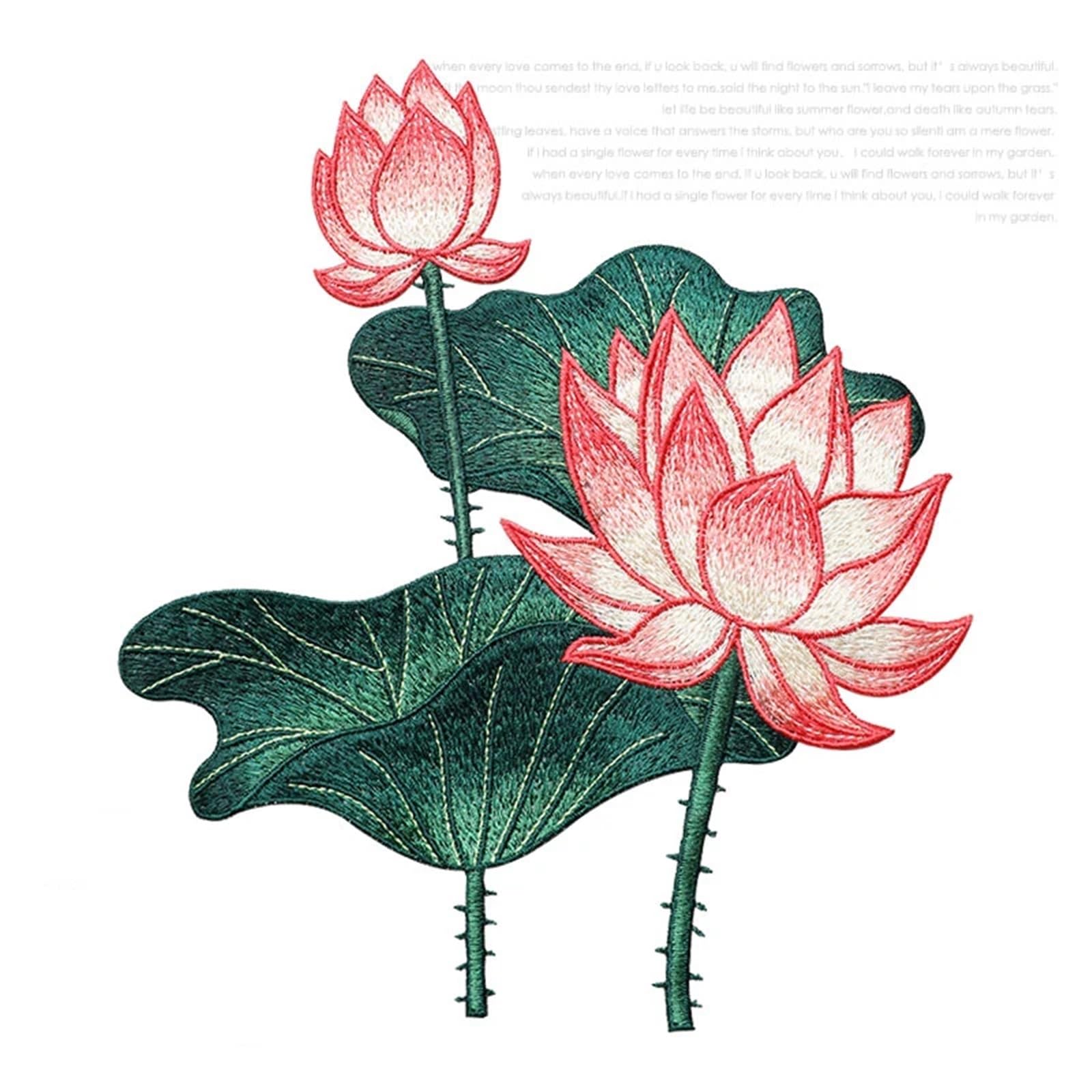 Patch Thermocollant Vetement Fleur Lotus pour Customisation Robe Bohème