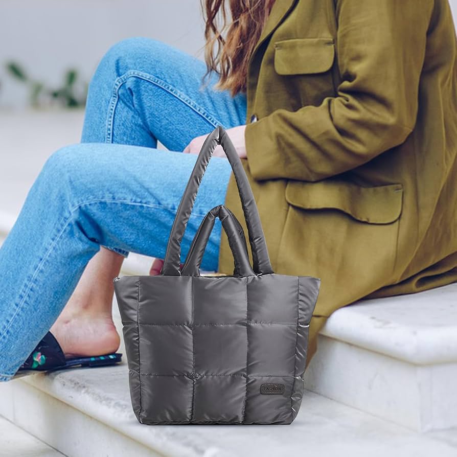 VS ★キルティング パファー トートバック 国内発送 Amazon.co.jp: 女性用パファートートバッグ - キルティング