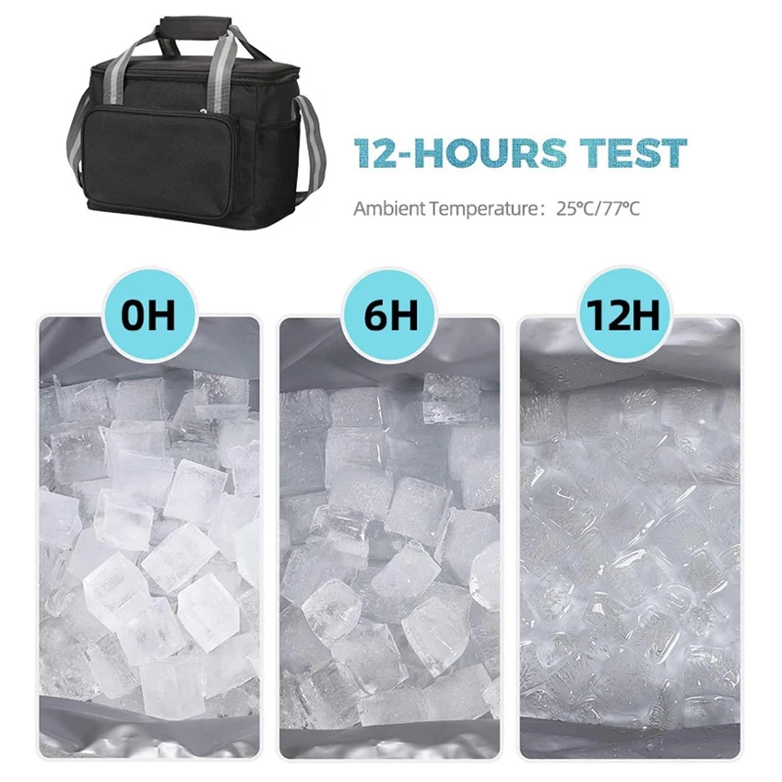 Borsa termica for il pranzo a tracolla, grande capacità, for uomini e donne, da viaggio, portatile, for alimenti freddi Per Lavoro, Ufficio, Scuola, Picnic, Viaggi(GREY)