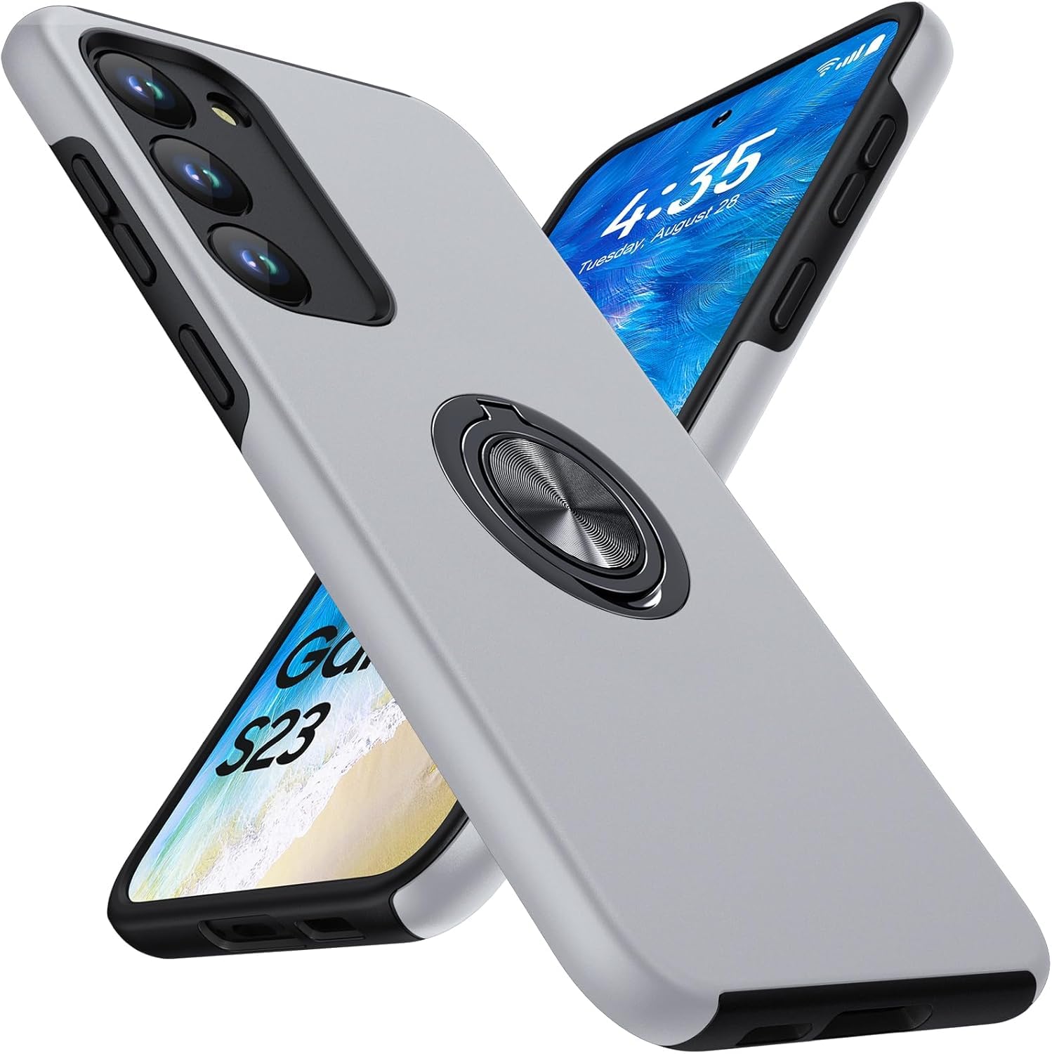 KOVASIA für Samsung Galaxy Hülle mit 360°Drehbarer Metall Ständer, Kratzresistent, Anti-Fingerabdruck, Stoßfest Schutzhülle Handyhülle für Samsung Galaxy