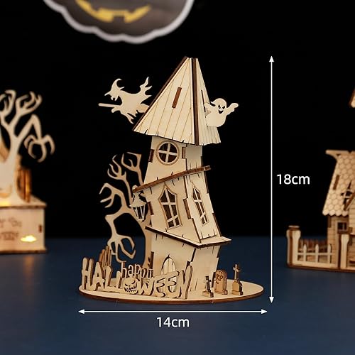 Miniatura 3 de Rompecabezas de madera 3D de Halloween para adultos, rompecabezas y rompecabezas para Halloweencumpleaños, regalos para adultos y adolescentes para