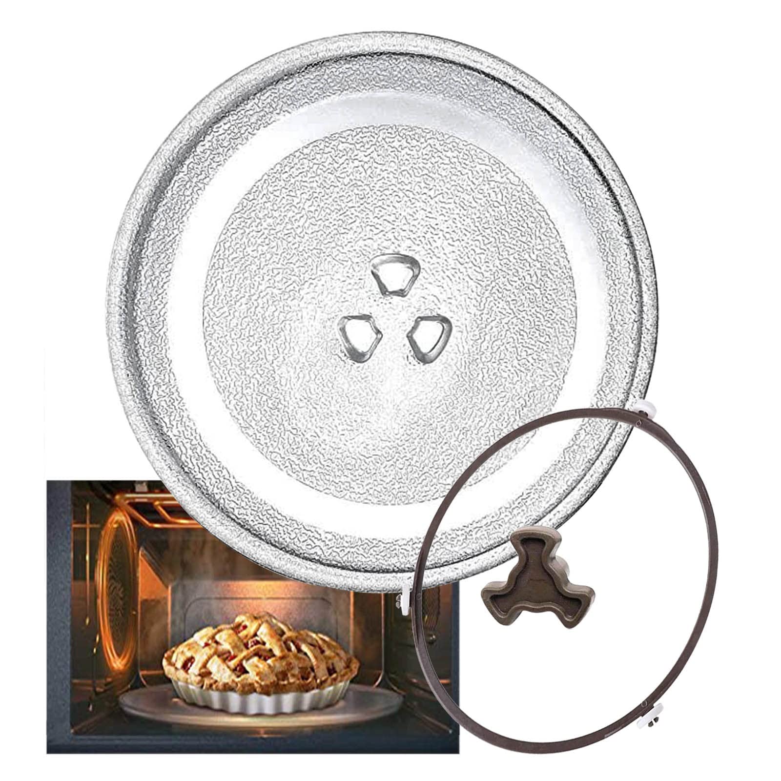 Spares2go Piatto Girevole Universale In Vetro Per Microonde, Diametro 315 Mm, Con Rientranze A Trifoglio