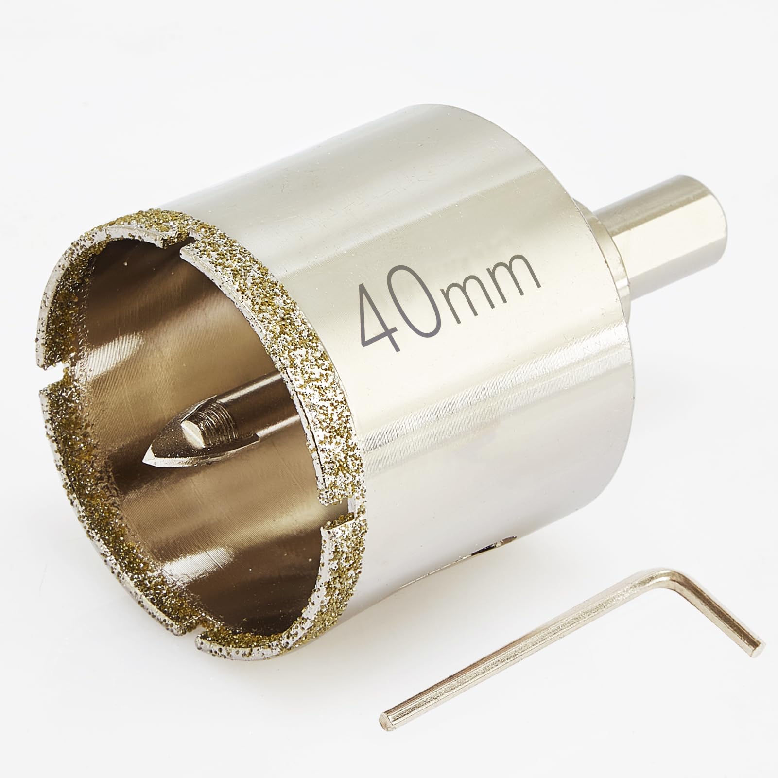 DaduoRi 40mm Diamond Hole Saw with Pilot Bit, 40mm Tile Hole Cutter with Center Drill Bit for Marble, Granite, Ceramics,Porcelain Tiles, Glass,Wet Use