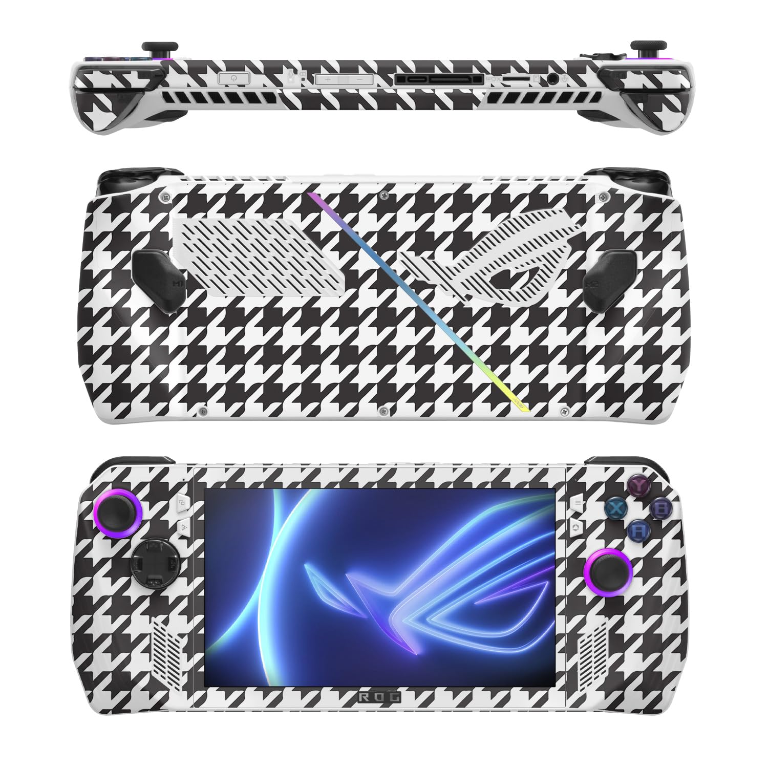 MightySkins Skin Compatible with Asus ROG Ally - Houndstooth | Protective, Durable, and Unique Vinyl Decal wrap Cover | Easy to Apply, Remove, and Change Styles