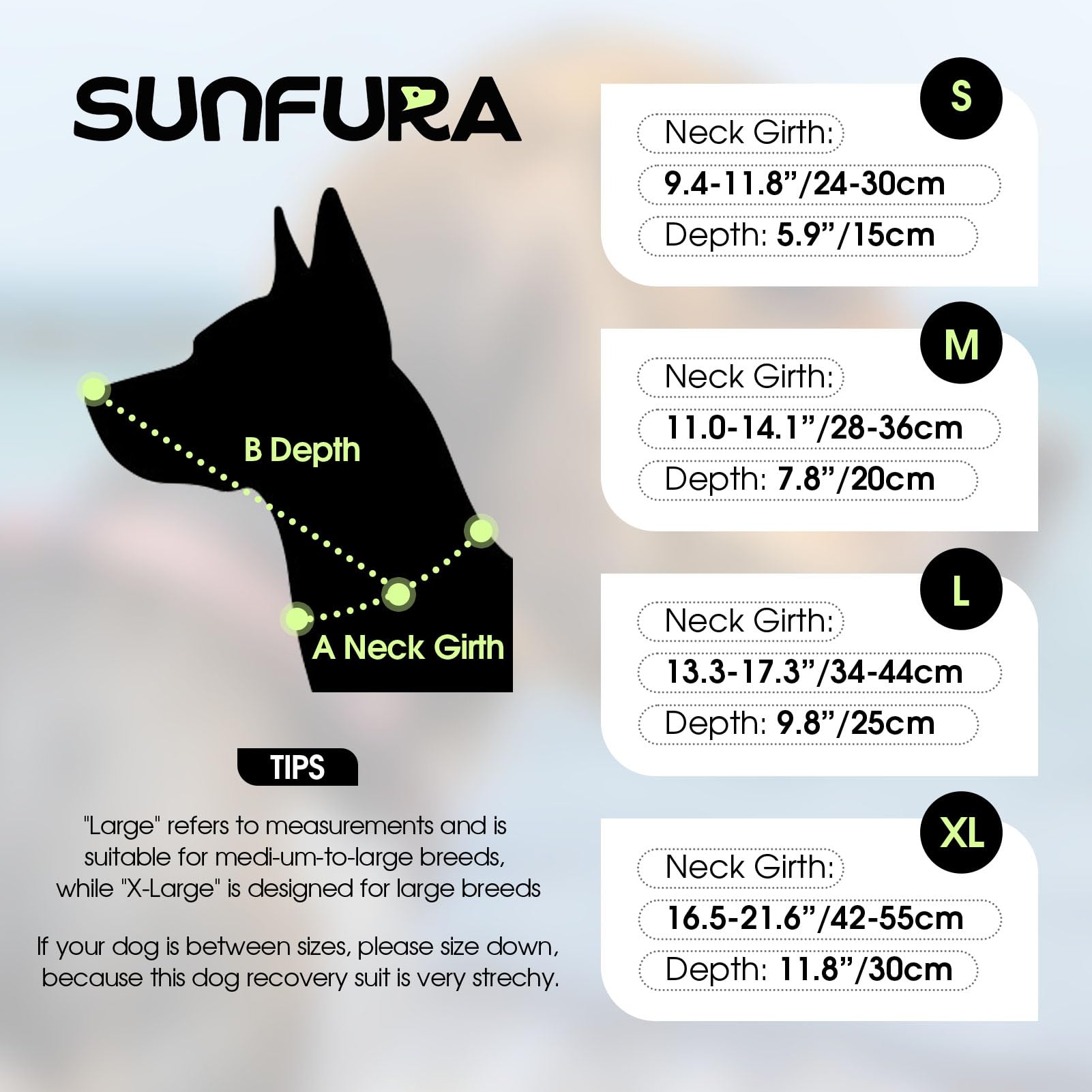 SUNFURA Cônes souples pour chiens de grande taille, cône anti-léchage après une chirurgie, alternative au collier électrique réglable pour la cicatrisation des plaies, bleu foncé, taille XL