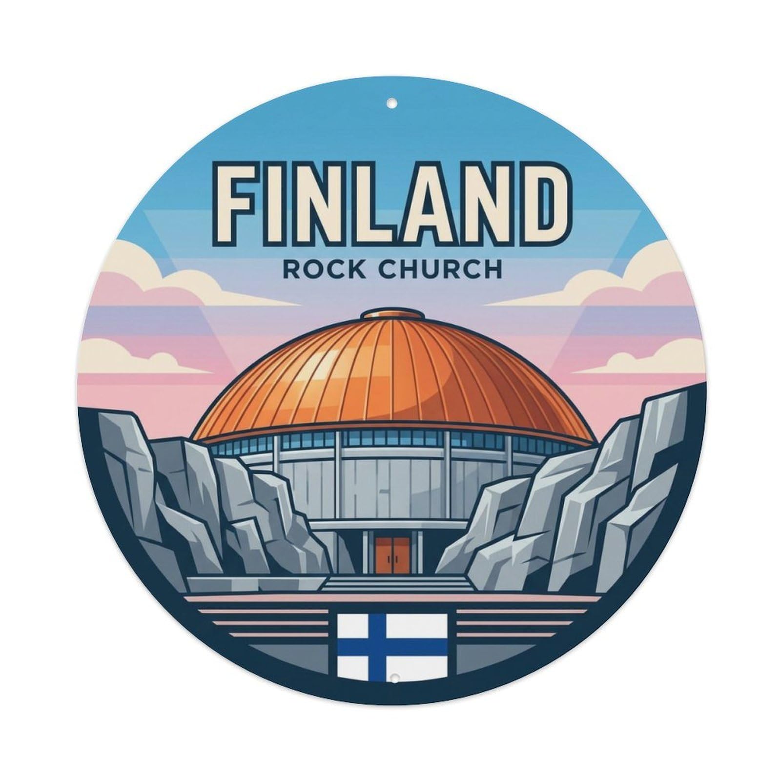 Vintage Travel Finland Structured Vintage Metal Tin Sign Plaque