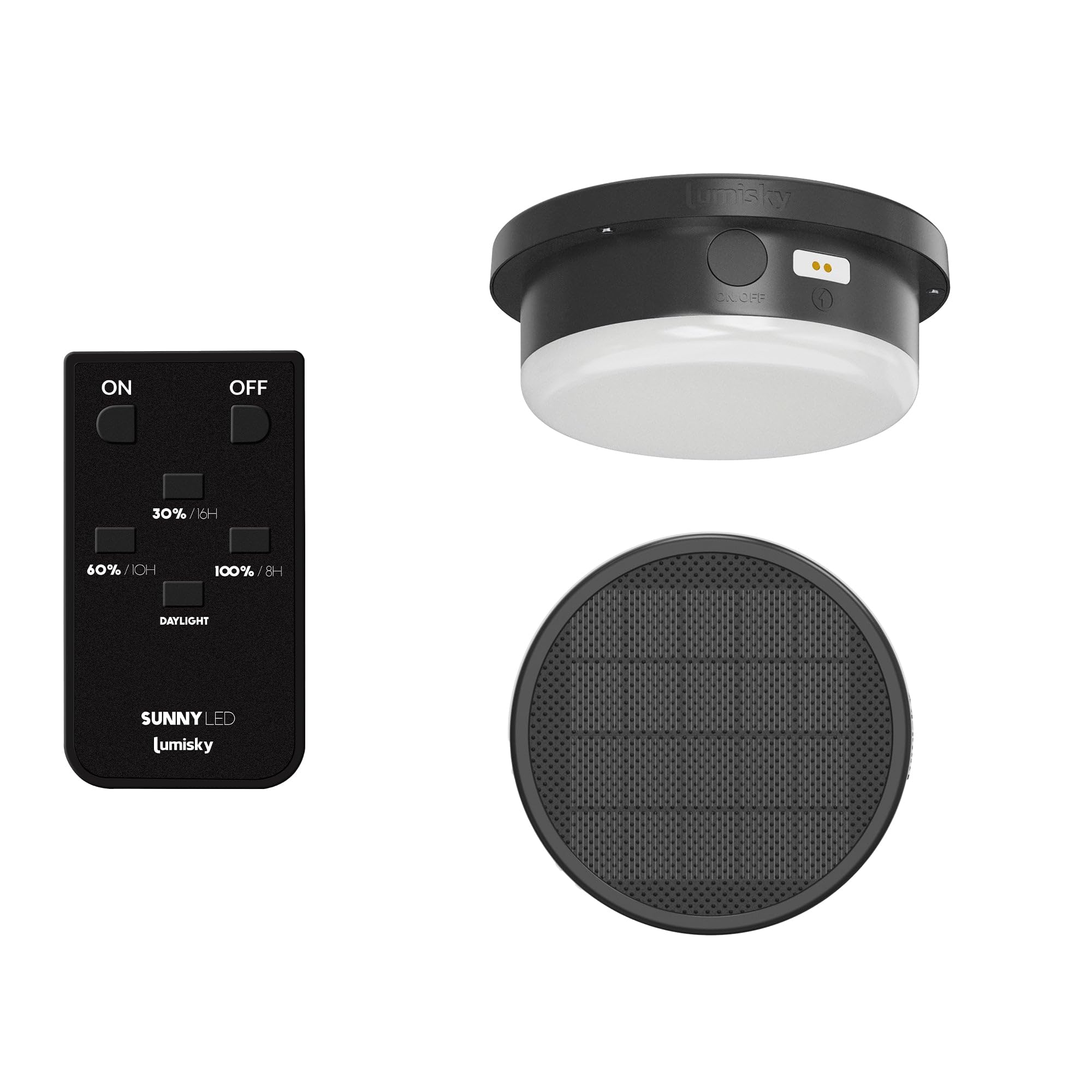 Lumisky Solar-Tischleuchte aus Aluminium mit Solar-LED-Modul mit Fernbedienung NERIO SMALL H31 cm