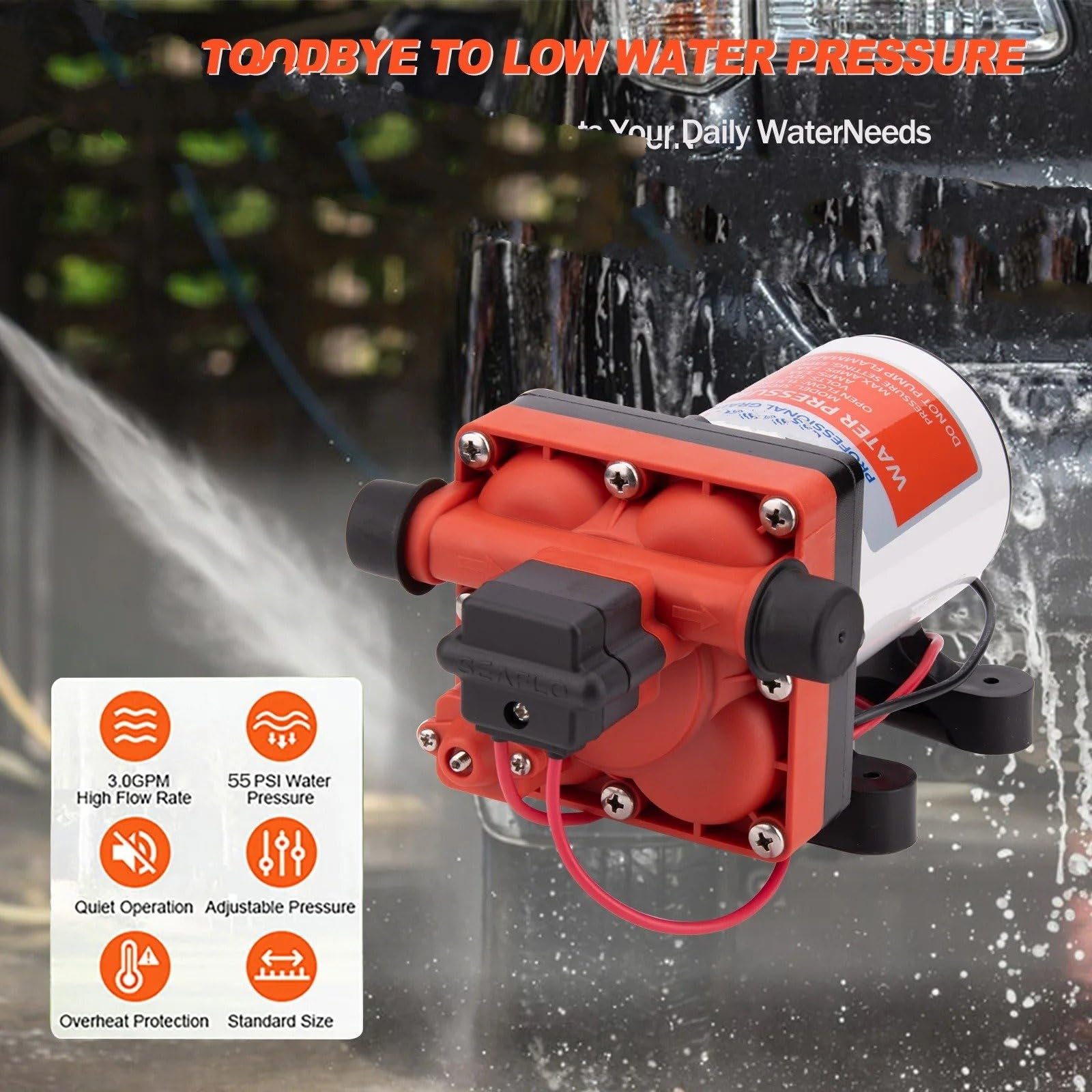 Pompe 12V Per Pompa Acqua A Membrana Autoadescante Marina Per Barca CAMPER Per Roulotte Per Yacht 3.0 GPM 55PSI Pompa Acqua Auto