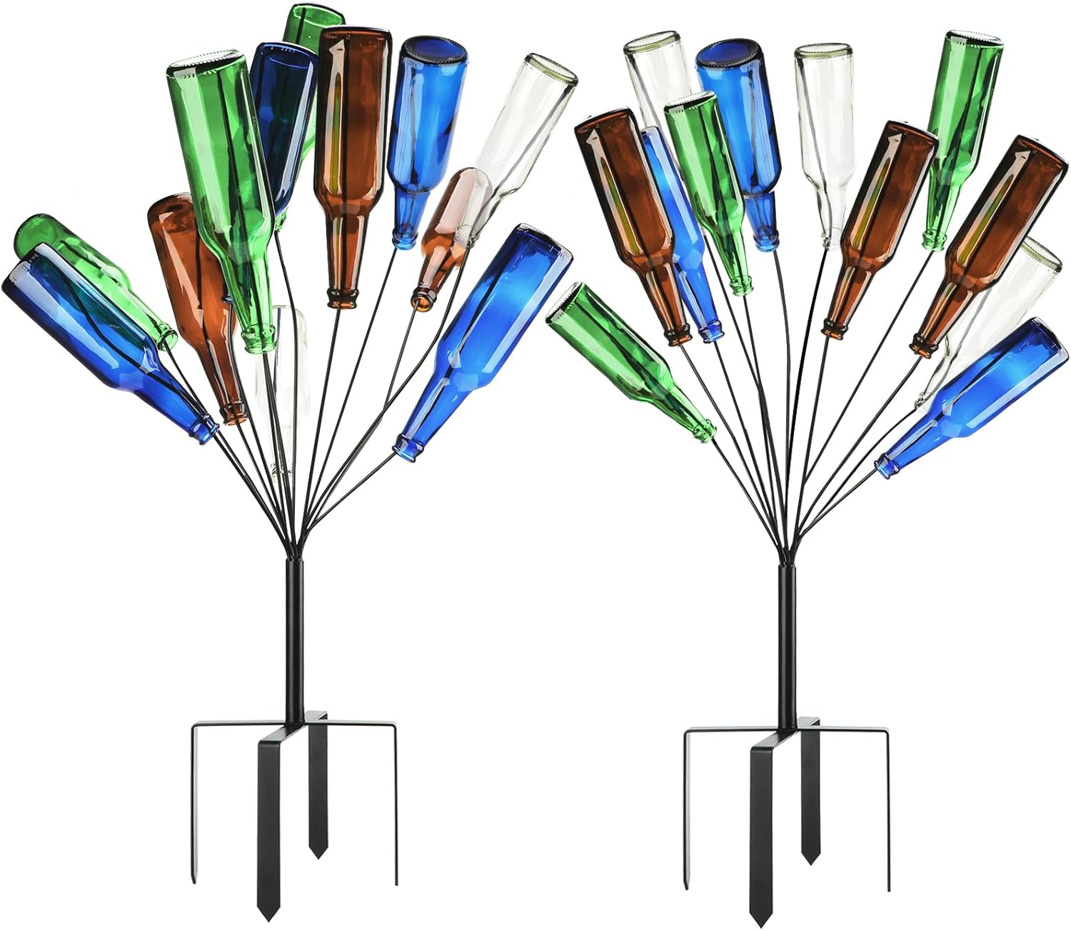 HEYTIMI Metal Wine Bottle Tree Garden Art 36 Inch