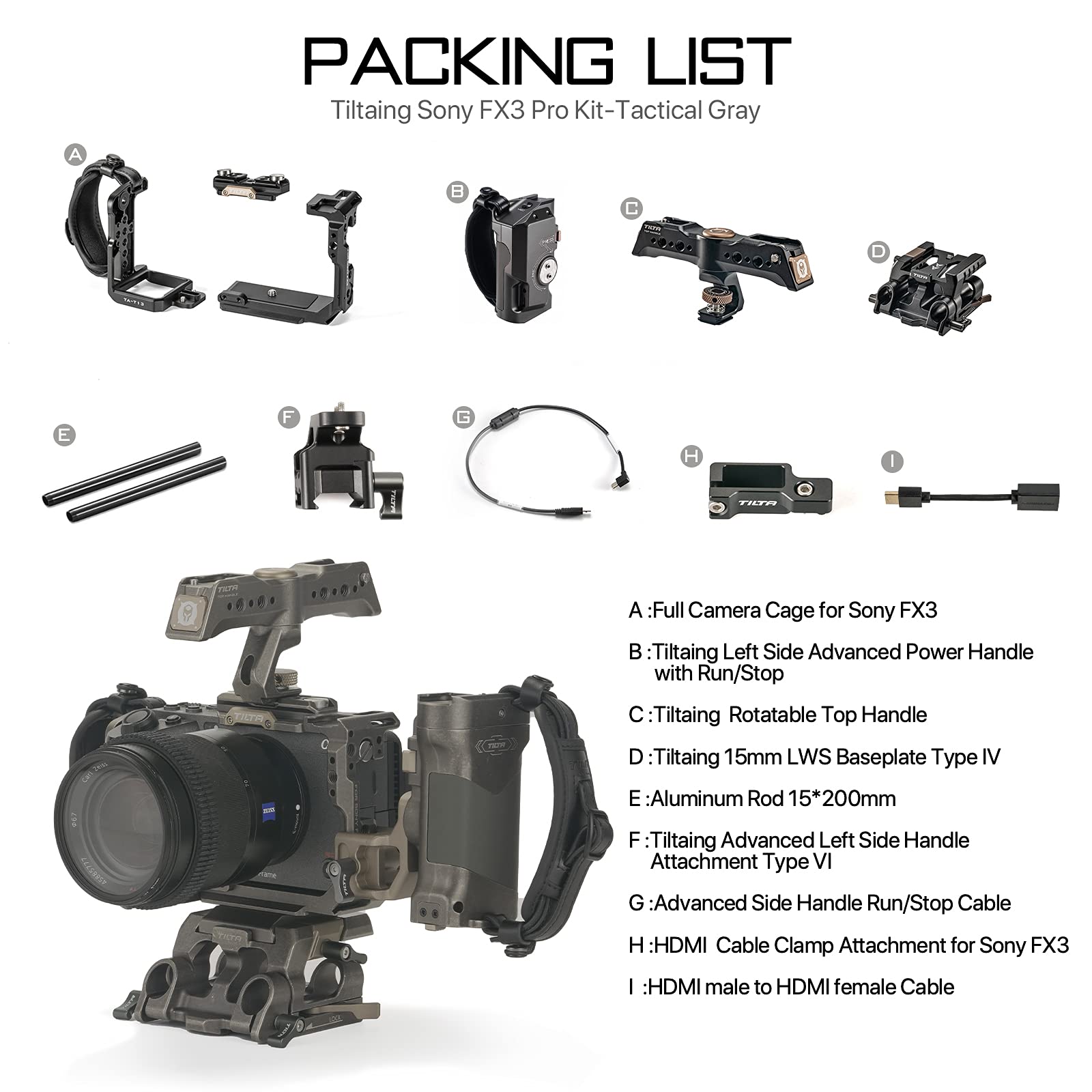 Amazon.co.jp: TILTA フルカメラケージ Sony FX3 FX30対応 回転式