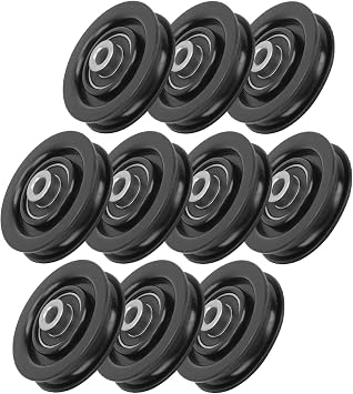 10Pcs Nylon Iron Fitness Bearing Pulley Wheel Replacement for Cable Machine Gym Attachments Exercise Strength Training Accessory