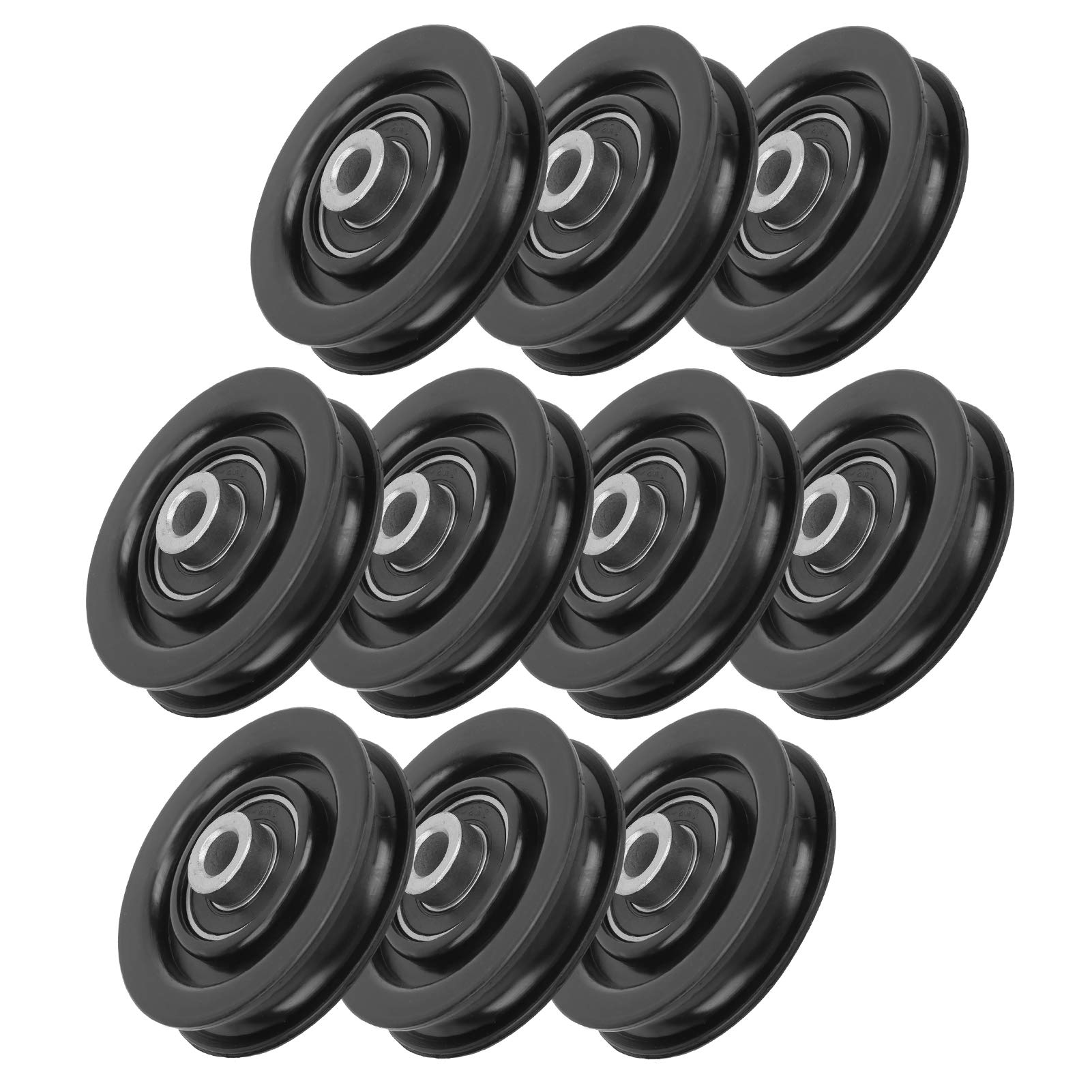 DAUERHAFT 10 Pz Nylon Palestra Cavo Puleggia , Diametro Esterno 75mm / 90mm , Rotazione di 360 Gradi Ruota di Trazione Puleggia Cavo Macchina Attacco , per Il Fitness(75mm)