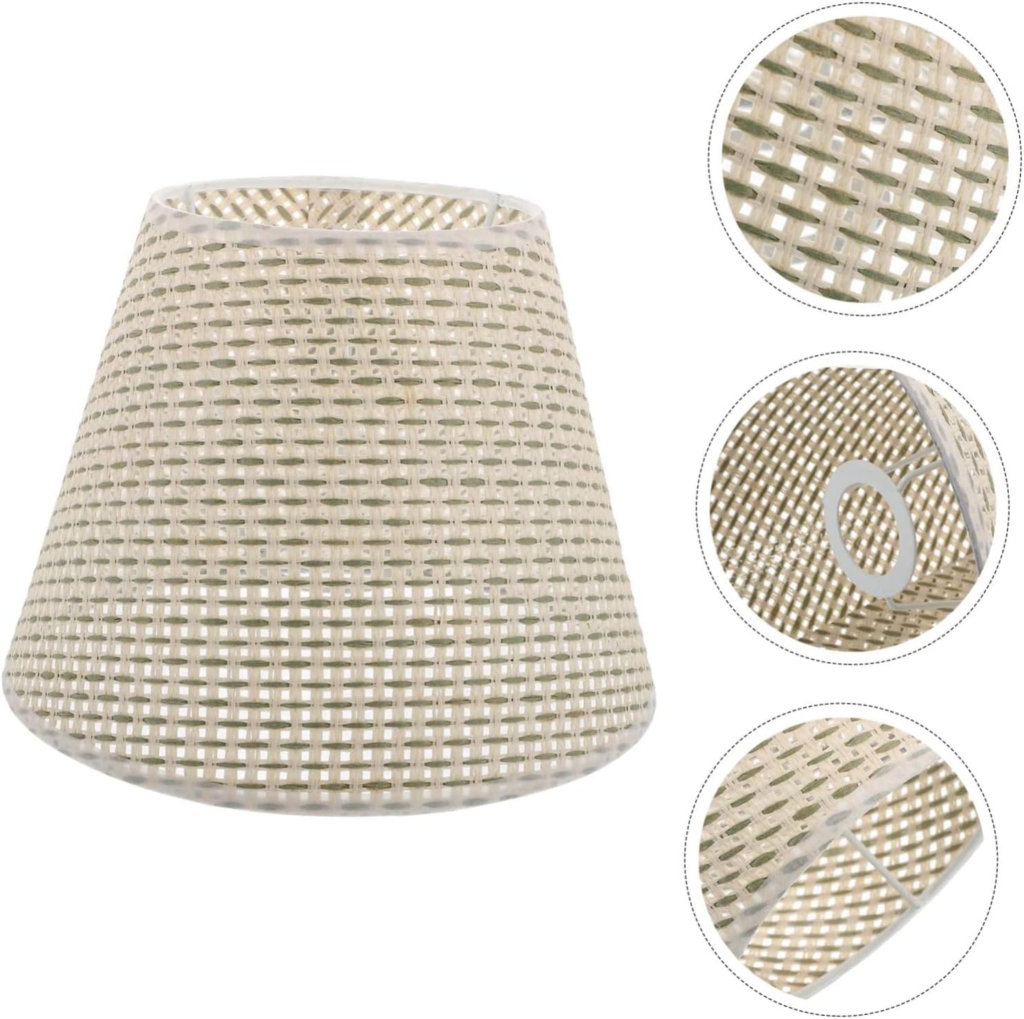 Levemolo 1pc Beige Woven Desk Lamp Shade Handcrafted Rattan Lampshade for Home Decor Elegant Light Cover for Table and Floor Lamps Eye-friendly Design and Strong