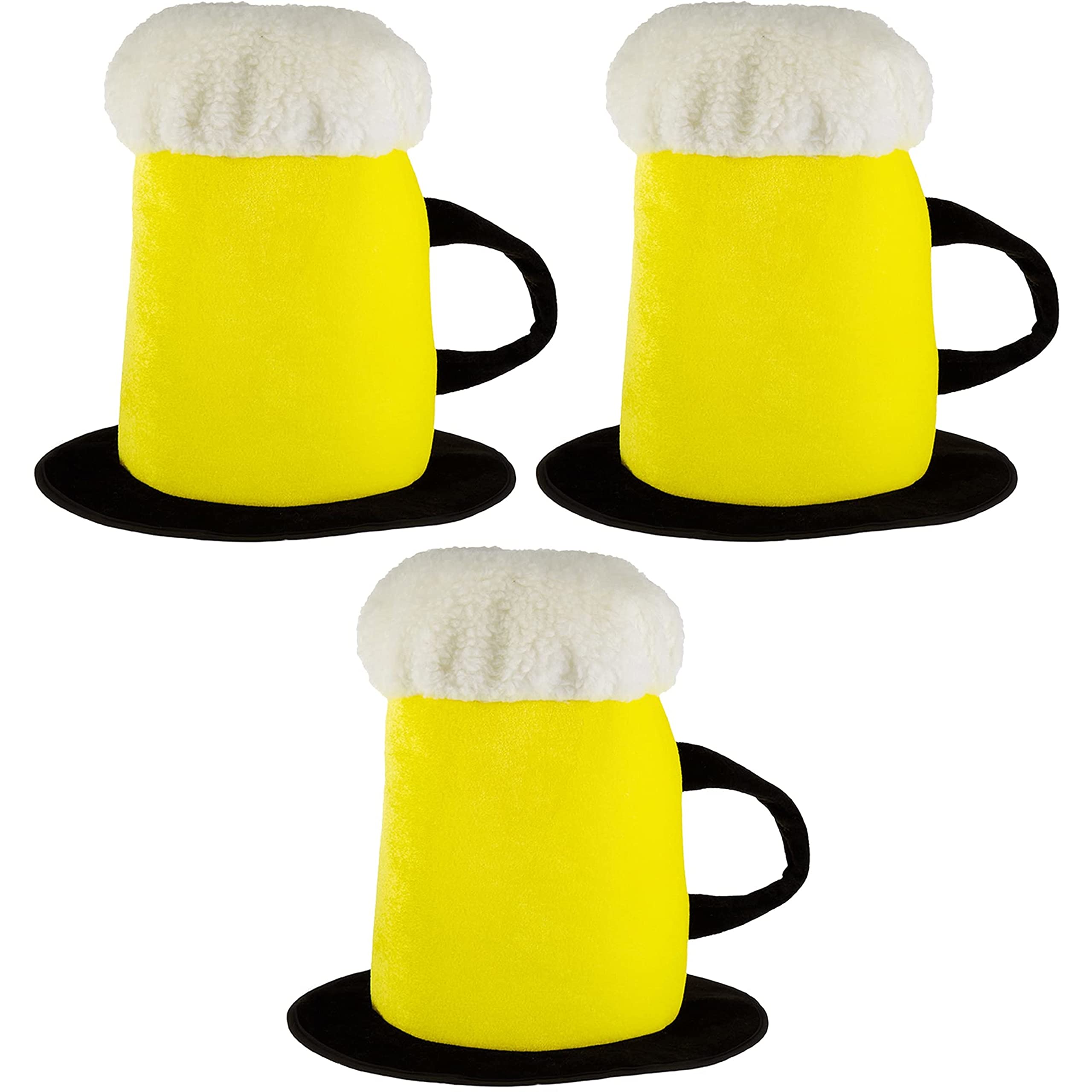 Beer Stein Party Hat | Funny Yellow Drinking Hat |Perfect for Oktoberfest, St. Patrick's Day, Mardi Gras, Halloween Costume, New Year's Eve, 21st Birthday | Pack of 1