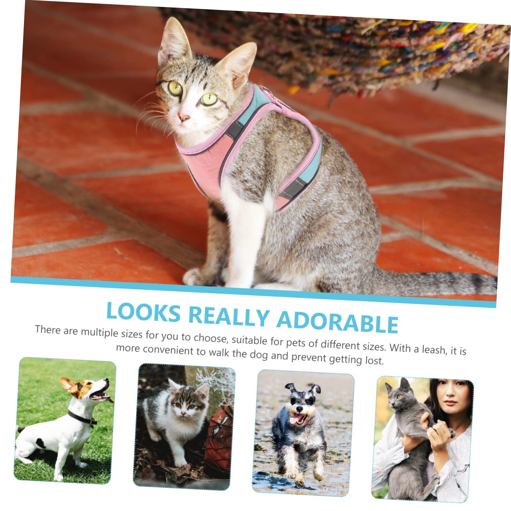 Mipcase 3sätze Verstellbares Katzengeschirr Und Set Ausbruchsicheres Design Atmungsaktives Mesh Für Katzen Und Kätzchen Mit Reflektierenden Elementen -grün
