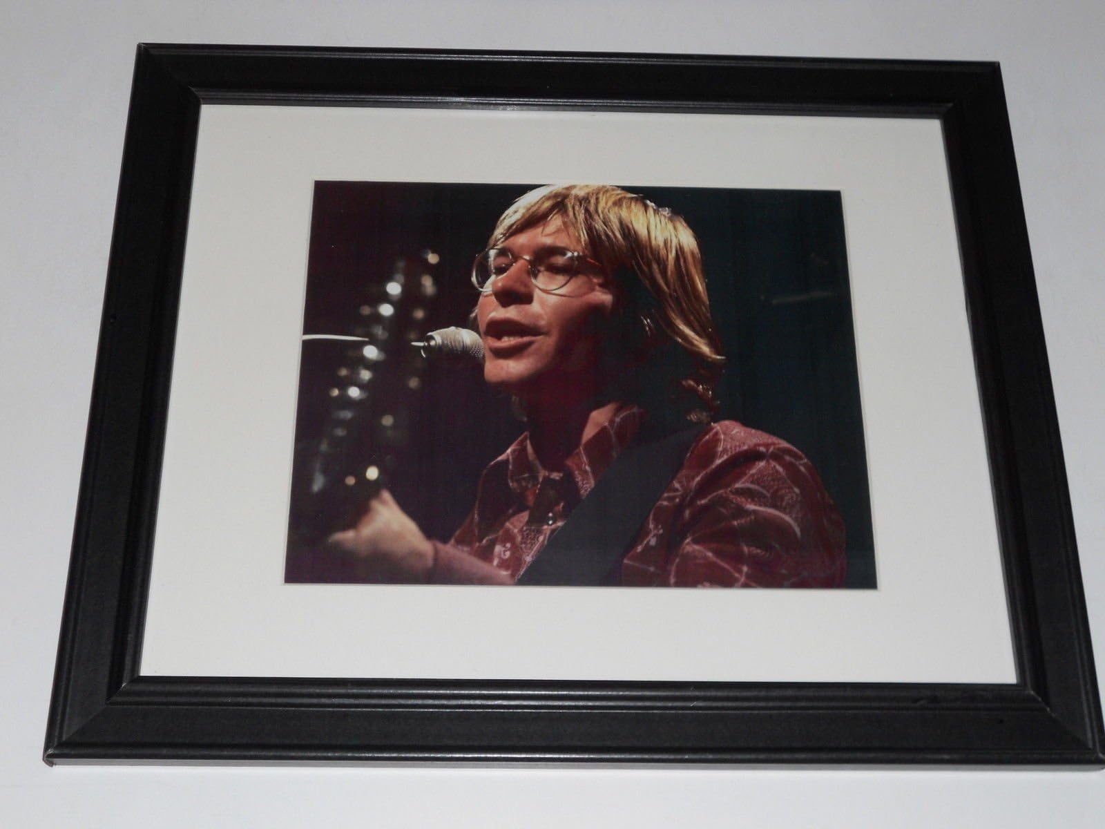 Framed John Denver 1975 on Stage Promo Picture Print 14" by 17"