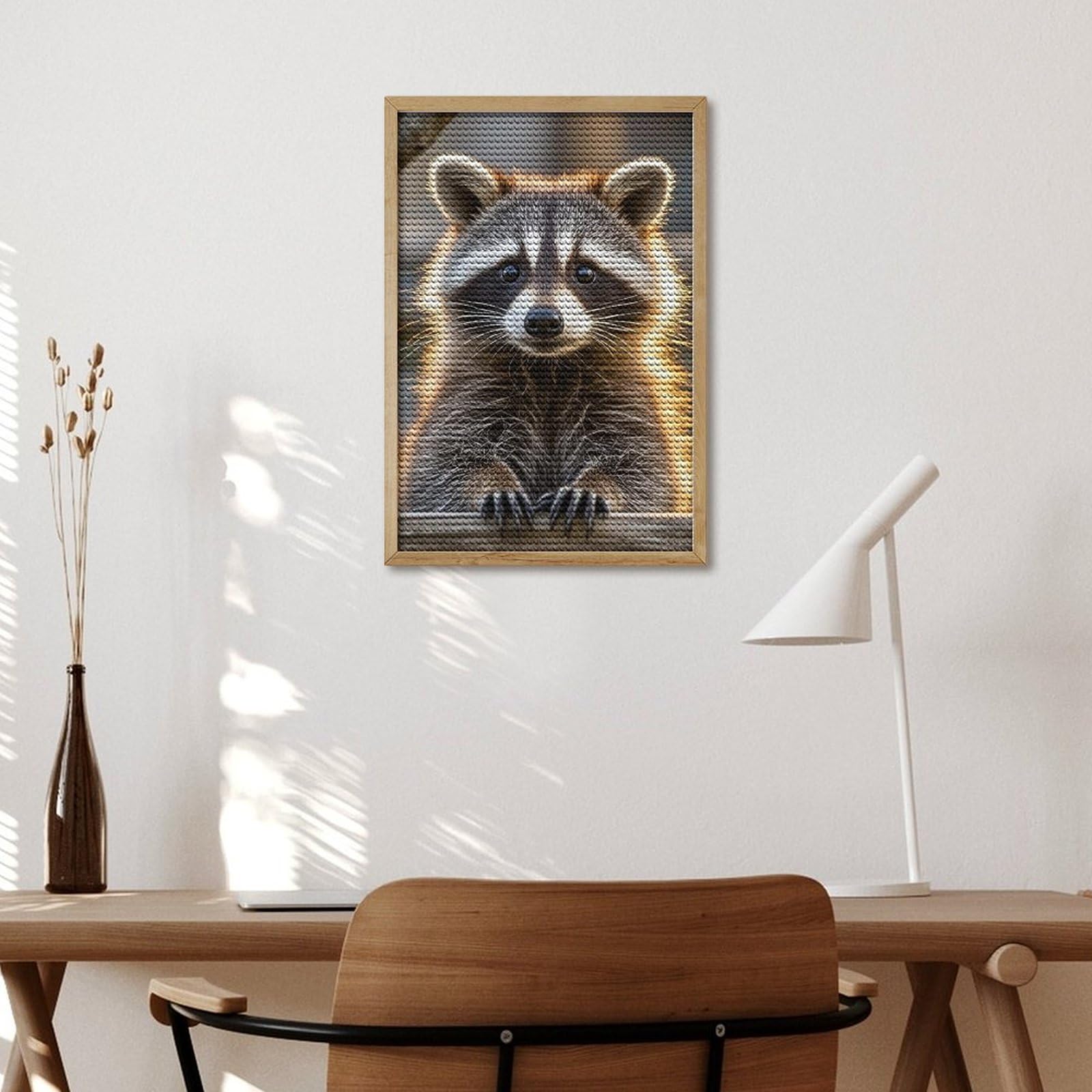 5D DIY Diamond Art, Rocket Racoon Guardians Of Galaxy Racoon Diamond Art Kits for Adults Full Drill Round Diamond Gem Art Beads Painting for Kids Perfect for Home Wall Décor 11.8x15.7 inches