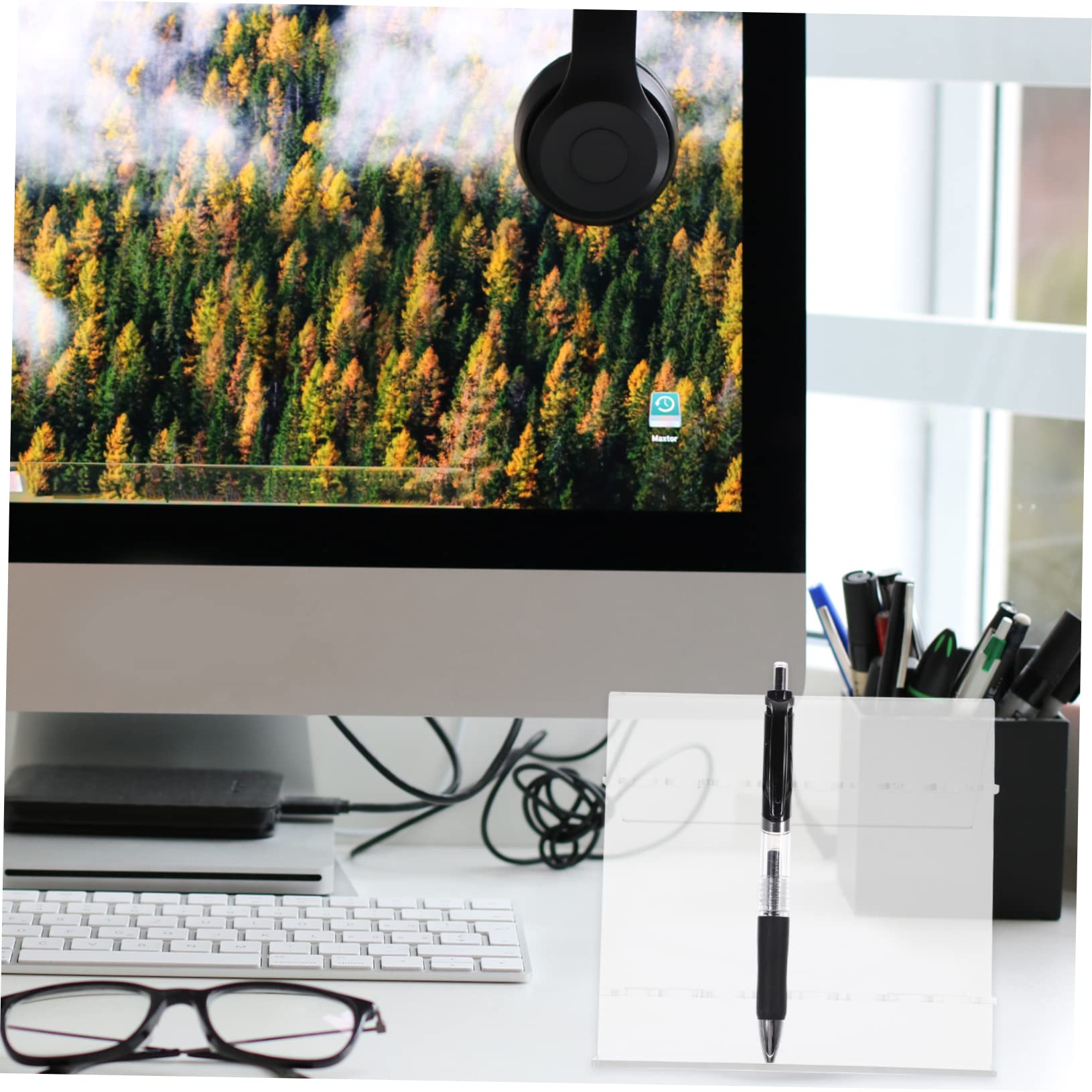 DOITOOL 3 Pezzi Porta Penna Ergonomico Gioco Di Grandi Dimensioni Display Moderno Organizzatore Blu In Piedi Rosa Pieghevole Portatile Per Matite Transparent Acrilico