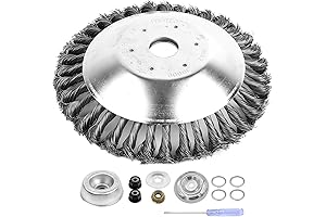 AR-PRO 8-Inch Rotary Steel Wire Weed Brush Blade Kit with Universal Adapter