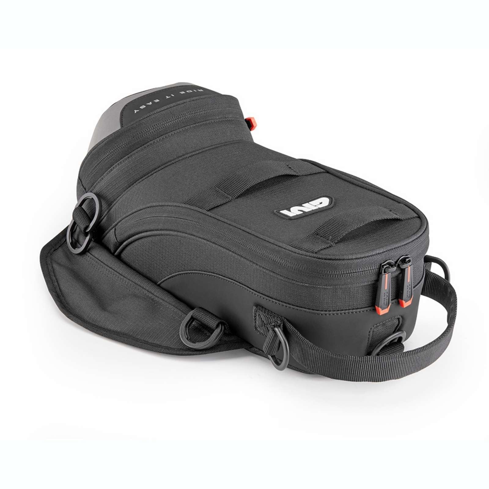 GIVI Tankrucksack für Motorrad, Easy02, 6 l, magnetisch, mit Riemen, Regenschutz und M.O.L.L.E-System, Schwarz