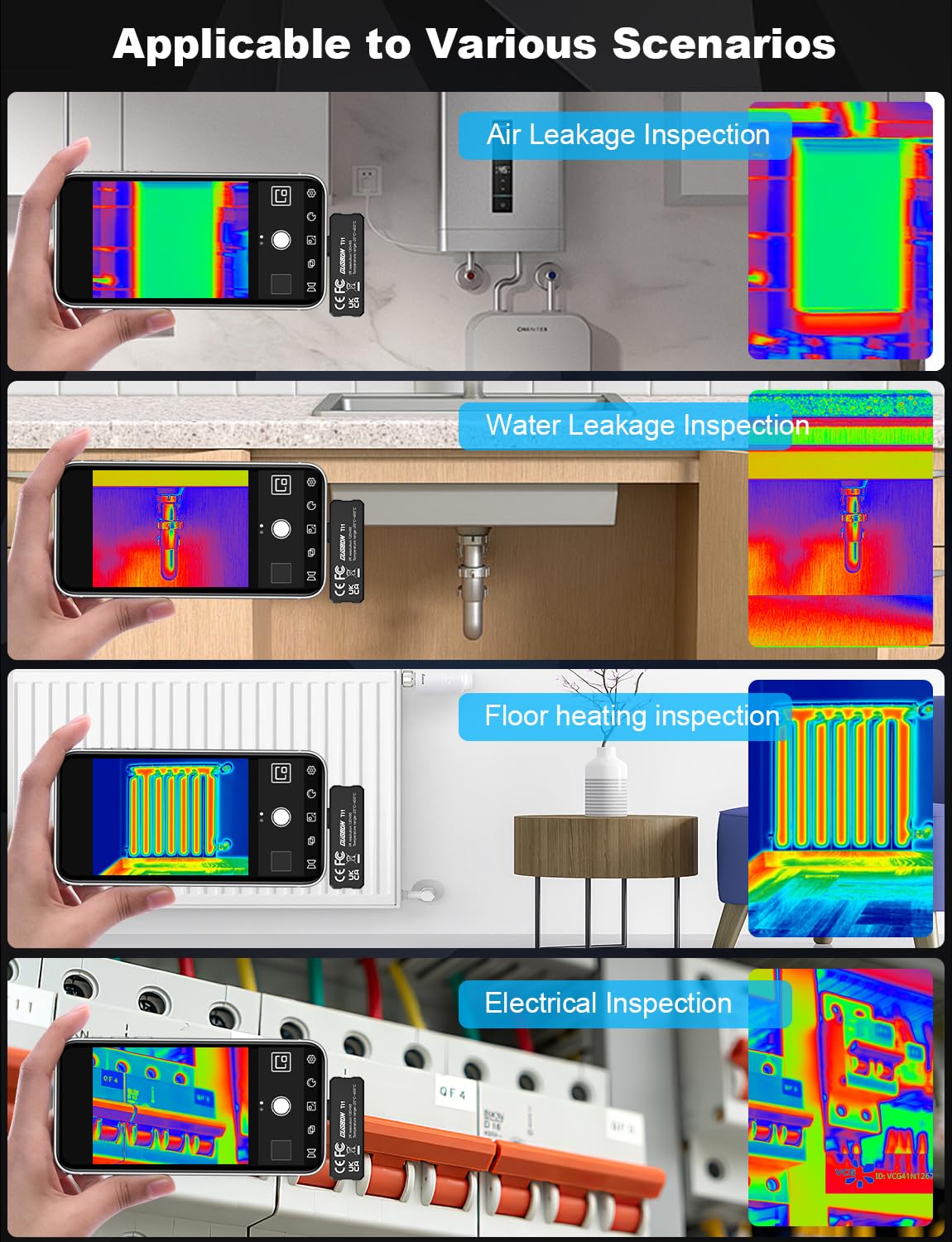 TI1 Thermal Imaging Camera Android, 120 x 90 IR Resolution Thermal Imager with 0.1°C Temp Resolution, -20°C~400°C Temp Range< 60mk Heat Sensitivity, Video Recording (Android USB-C)