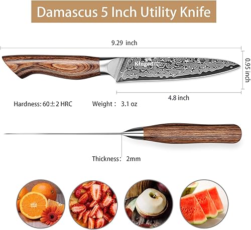 Miniatura 3 de Cuchillo de chef Santoku de cocina, cuchillo japonés VG10 HC de acero inoxidable ultra afilado, cuchillos de chef, utensilios de cocina ergonómicos