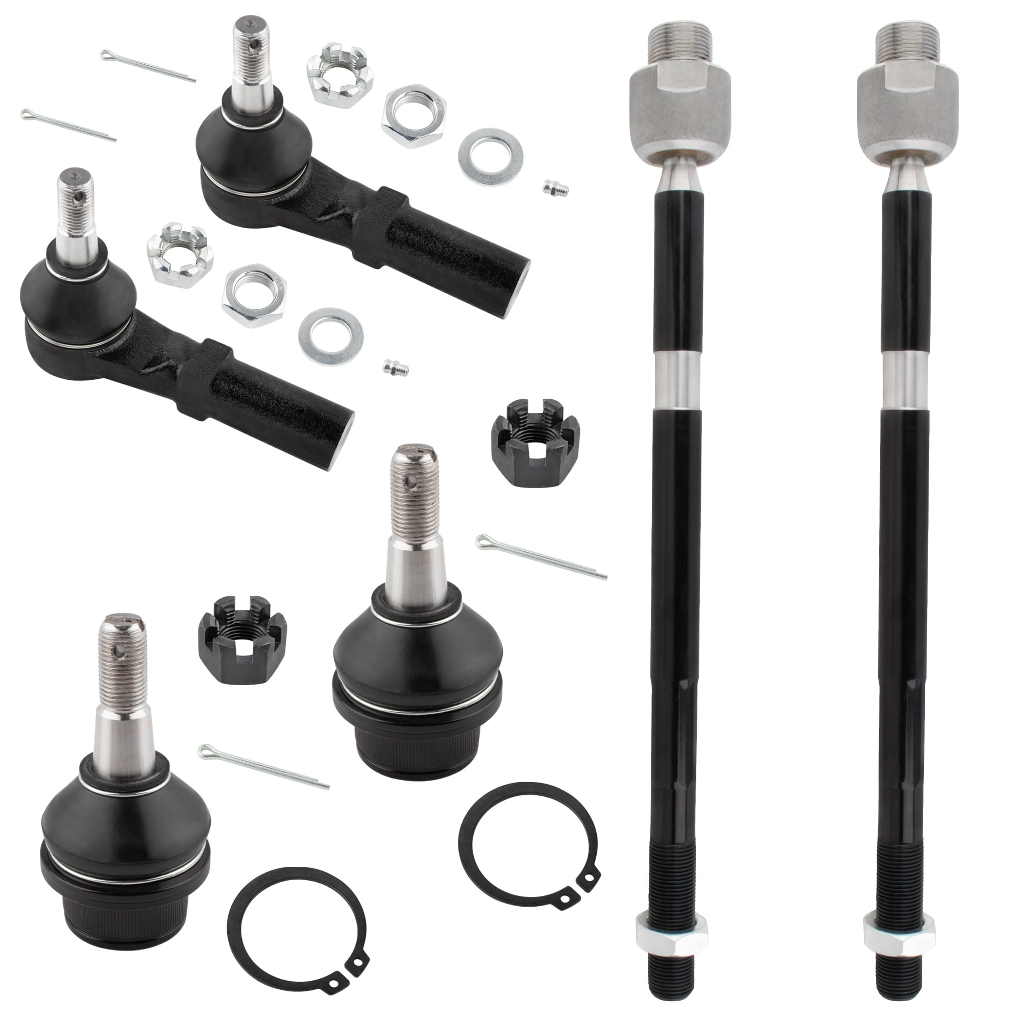 BOXI 6pc Front Tie Rod & Ball Joint Suspension Kit Fits for Dodge Ram 1500 2002 2003 2004 2005 / ES3538 EV407 K7411
