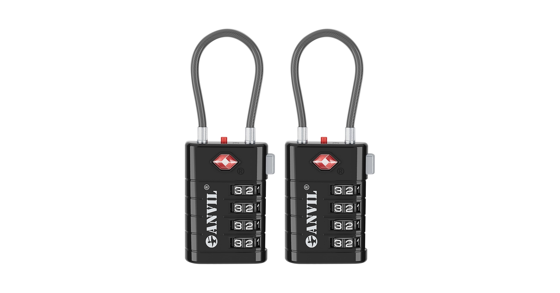 Amazon.com | ANVIL TSA Approved Luggage Locks, 4 Digit Combination