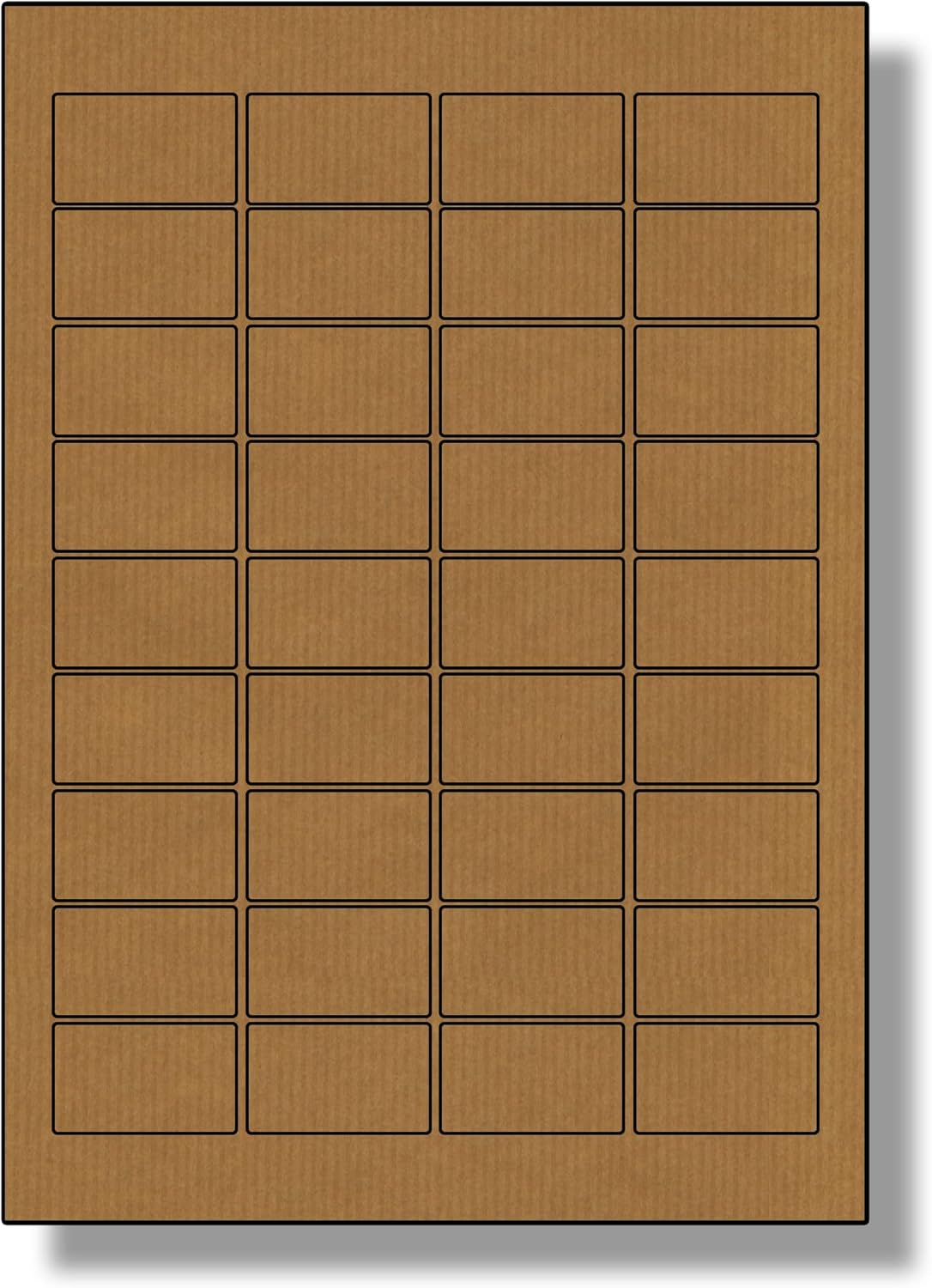 36 Per Sheet, 5 Sheets (180 Brown Kraft Labels). Label Brown