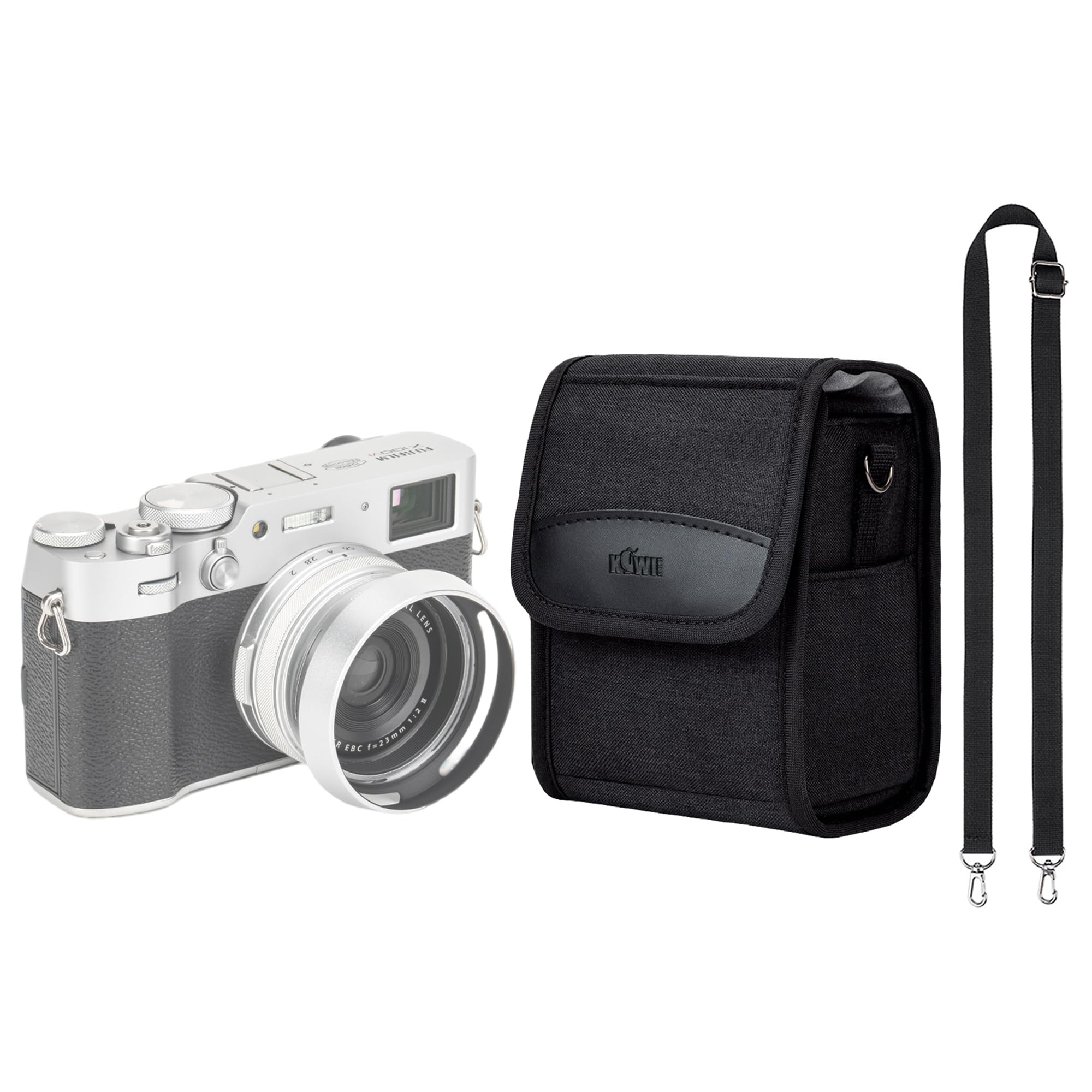 KIWIFOTOS Sacoche de Voyage compacte pour Appareil Photo numérique Leica SOFORT 2, Fuji XE5 X100VI X100V X100, Alpha A6700 A6600 A6000 avec Objectif 16-50 mm, Z30/Z50 avec Objectif 16-50 mm (Noir)