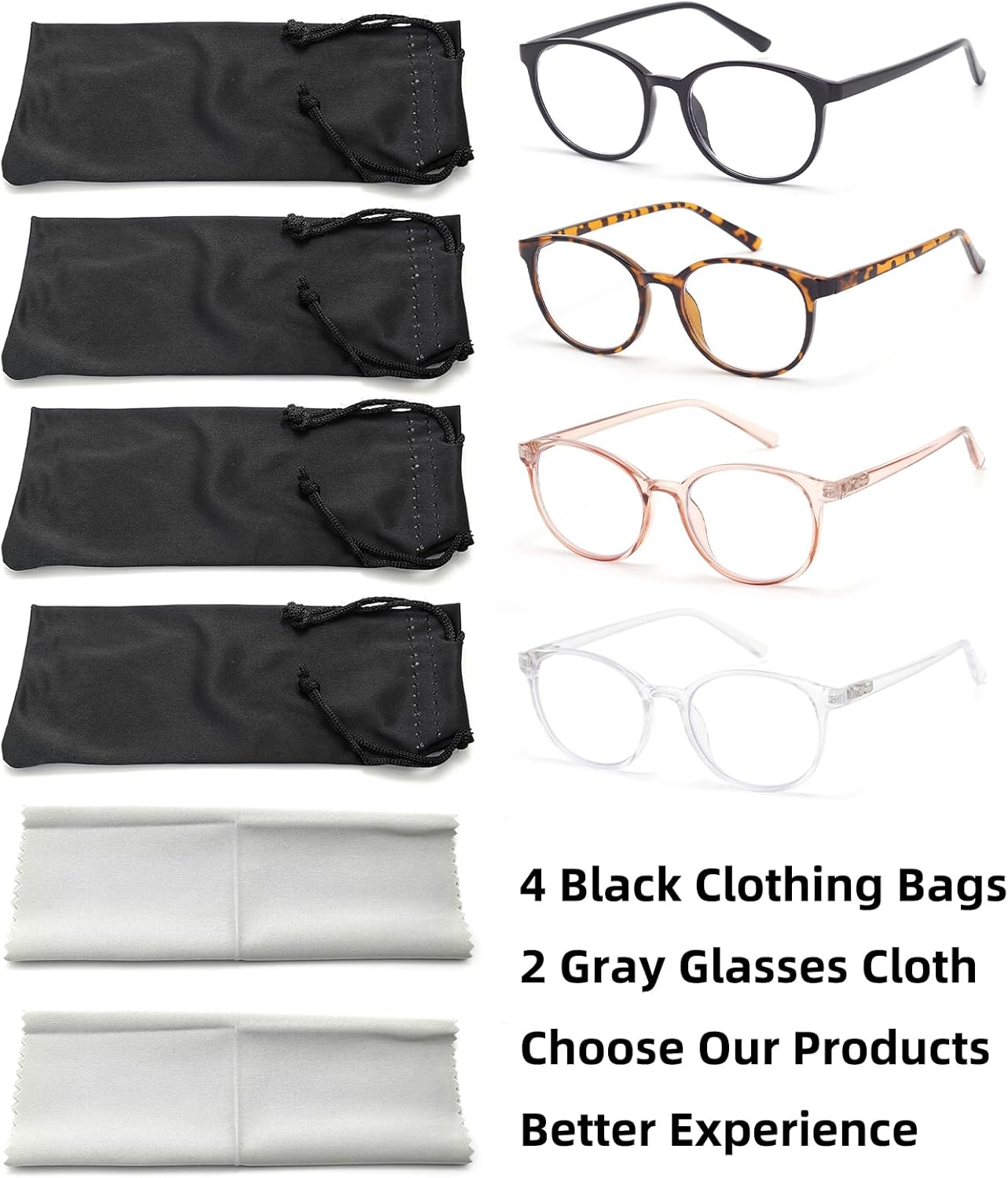 Blue Light Blocking Glasses Round Women Men Computer Glasses Anti Eye Strain/UV/Glare Gaming Glasses - Image 3